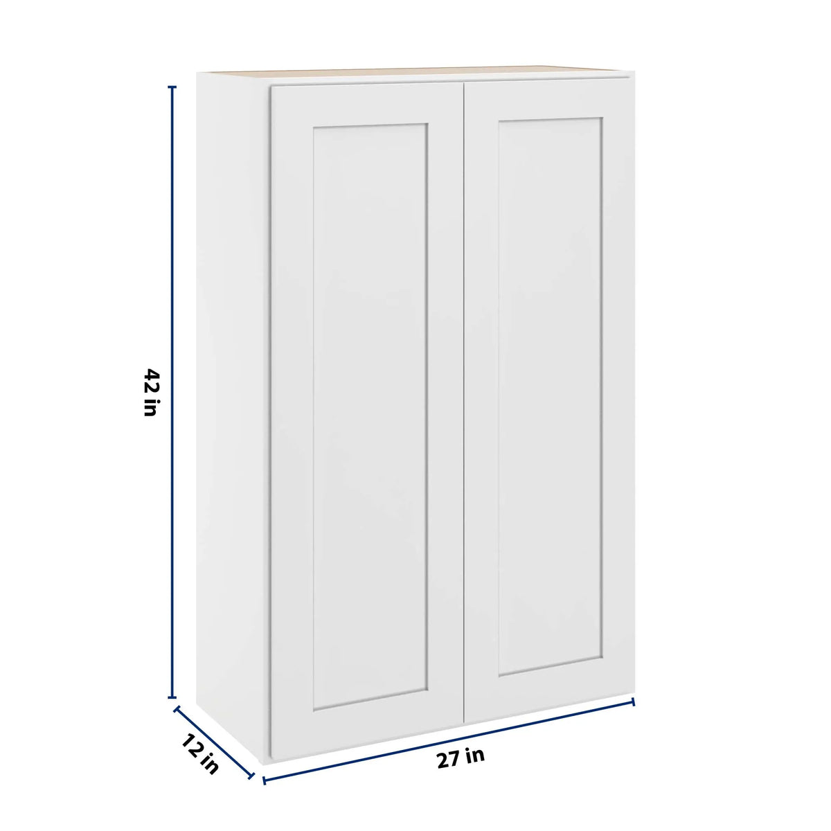 cnc luxor white 27 w x 42 h double door wall cabinet