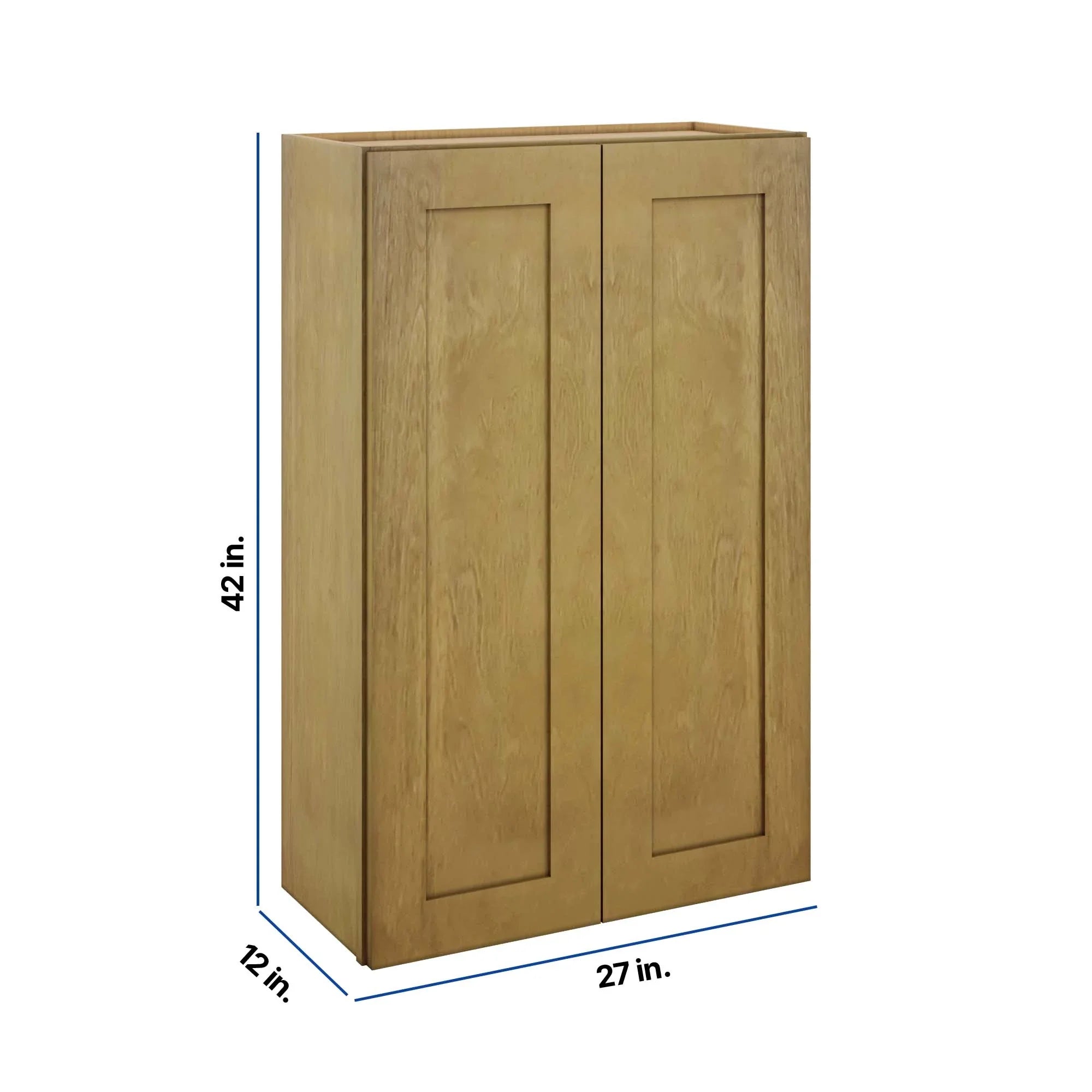 Modernform Cabinet Natural Shaker 27" W X 42" H X 12" D Double Door Wall Cabinet