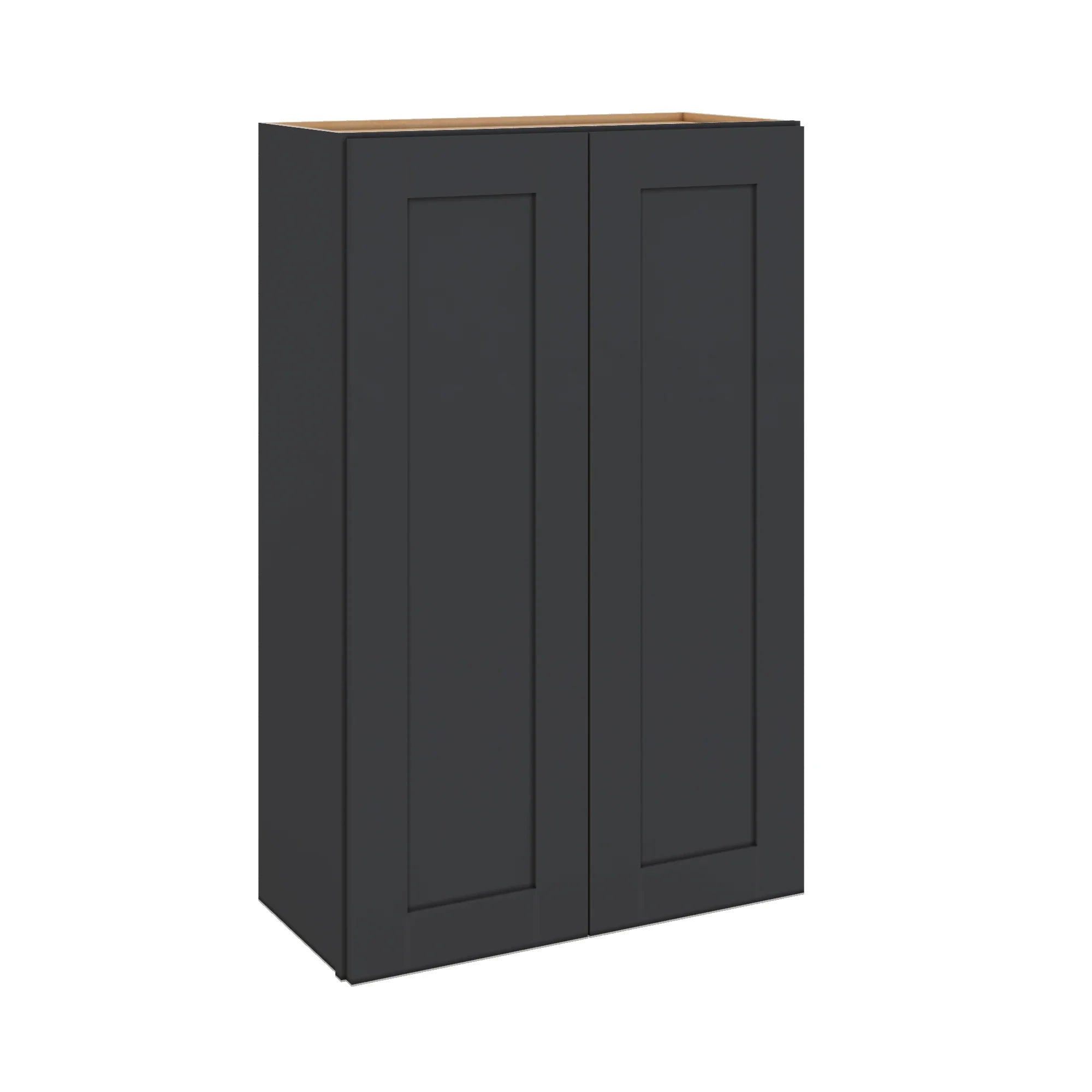 Modernform Cabinet Onyx Black Shaker 27" W X 42" H X 12" D Double Door Wall Cabinet