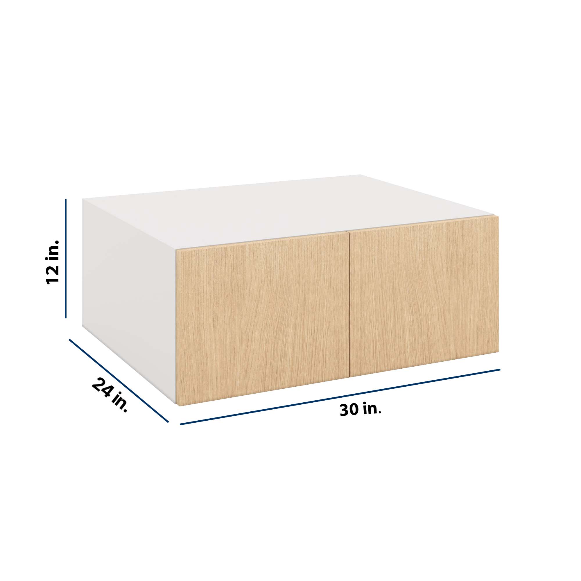 Modernform Cabinet Natural Oak 30" W X 12" H X 24" D Double Door Wall Cabinet