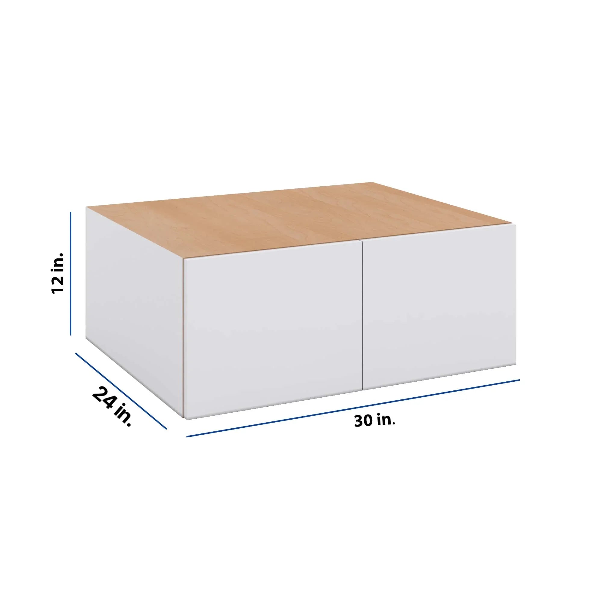 Modernform Cabinet Matte White 30" W X 12" H X 24" D Double Door Wall Cabinet