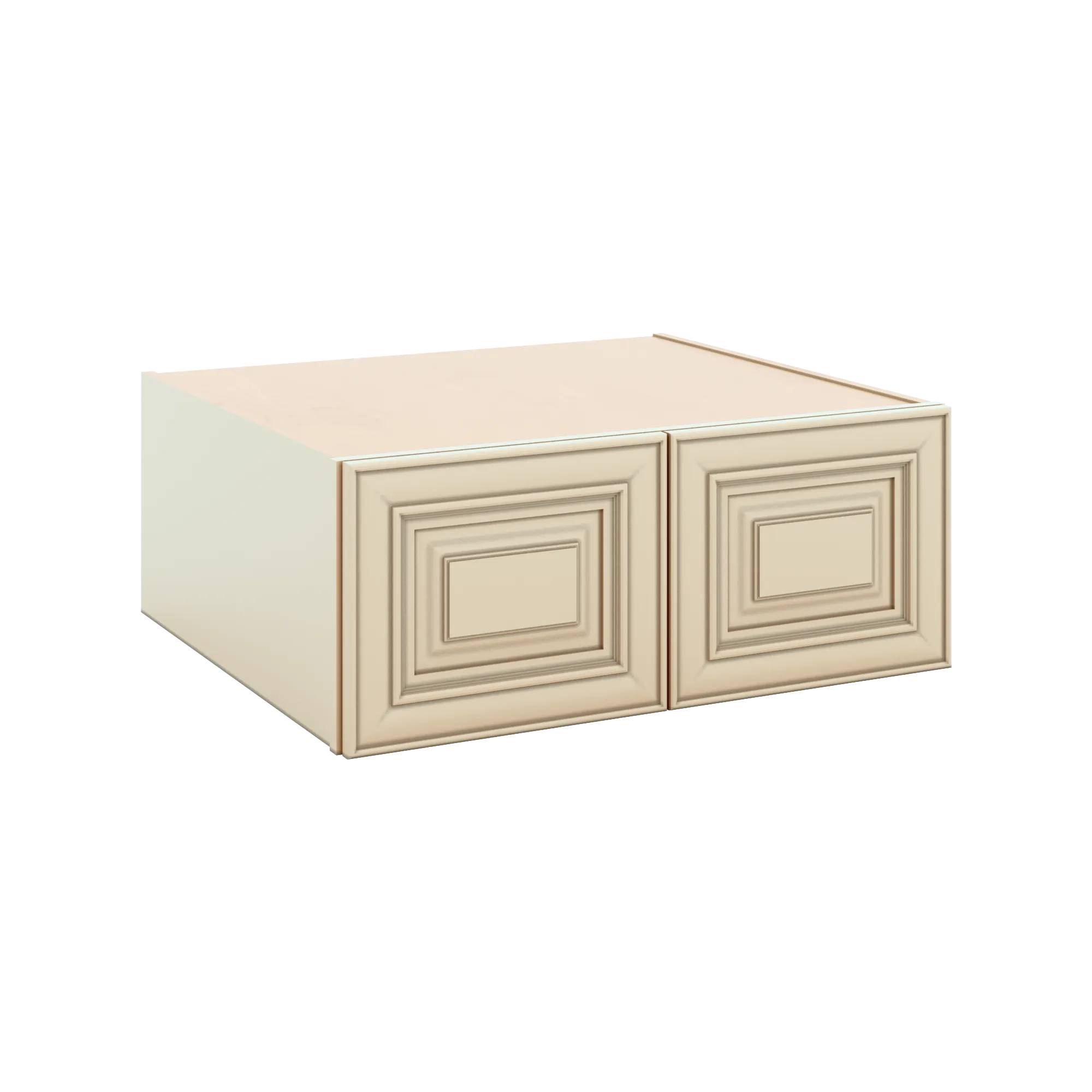 J&K Creme Glazed A7 Refrigerator Wall Cabinet - 30" W x 12" H x 27" D