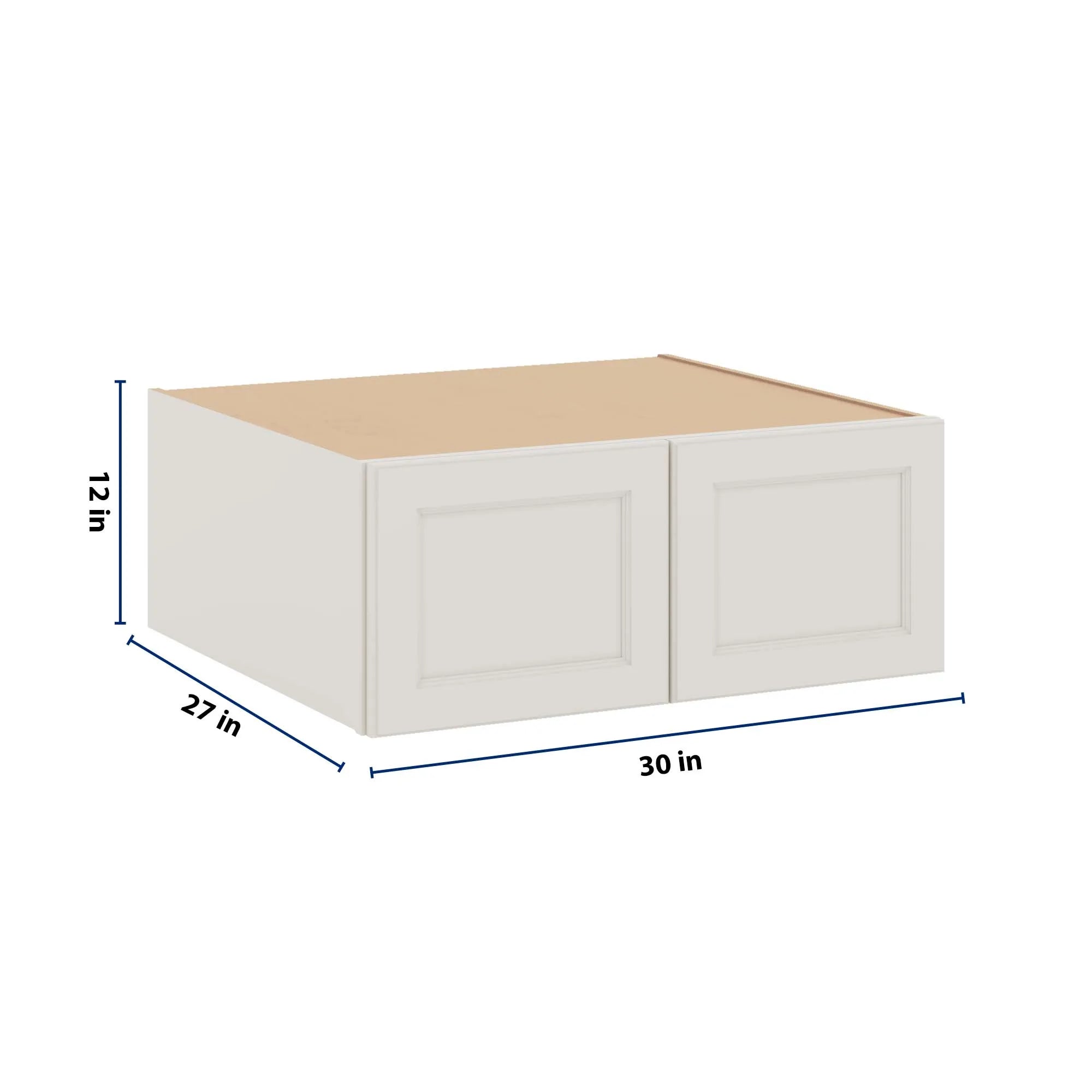 J&K Dove E1 Refrigerator Wall Cabinet - 30" W x 12" H x 27" D