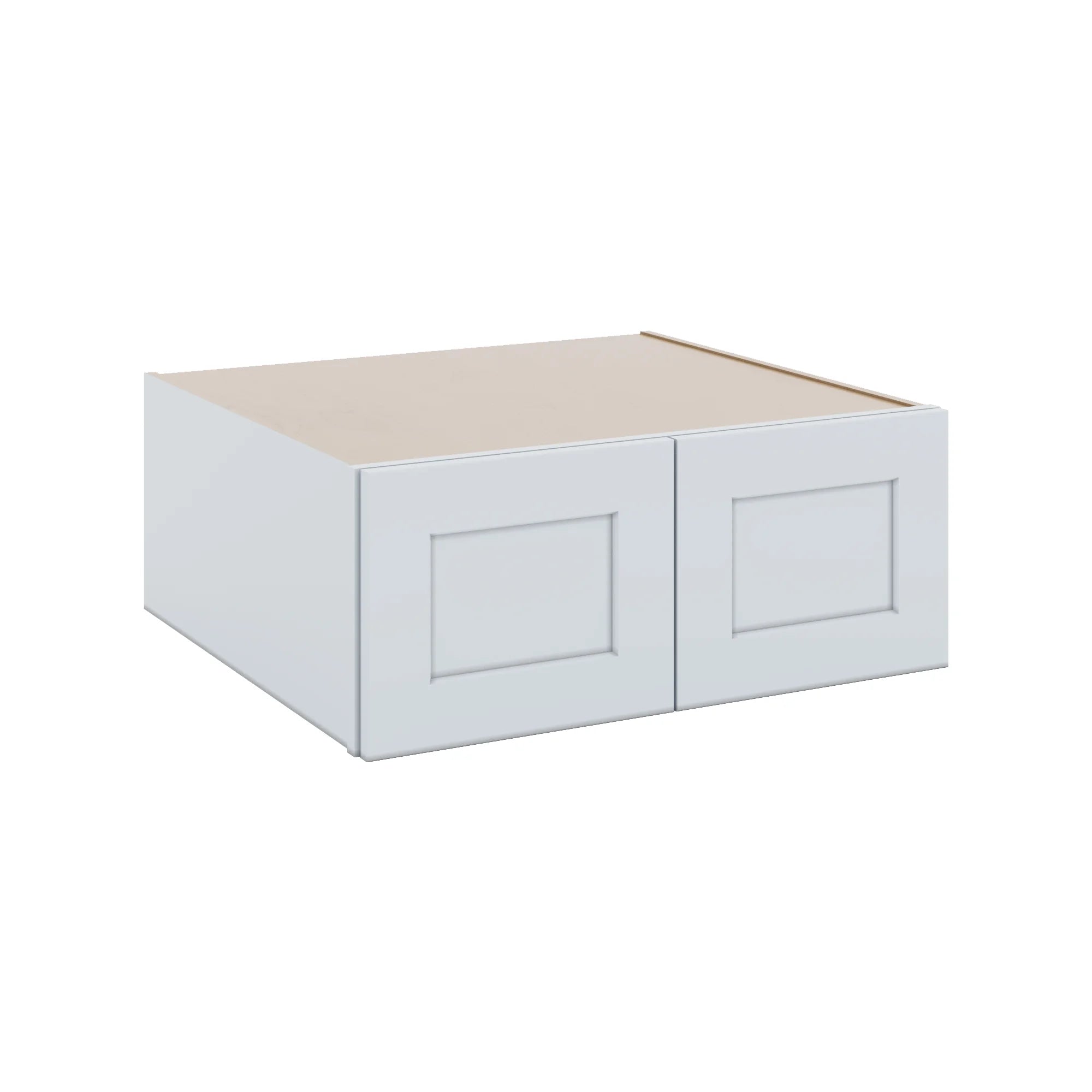 J&K White Shaker S8 Refrigerator Wall Cabinet - 30" W x 12" H x 27" D