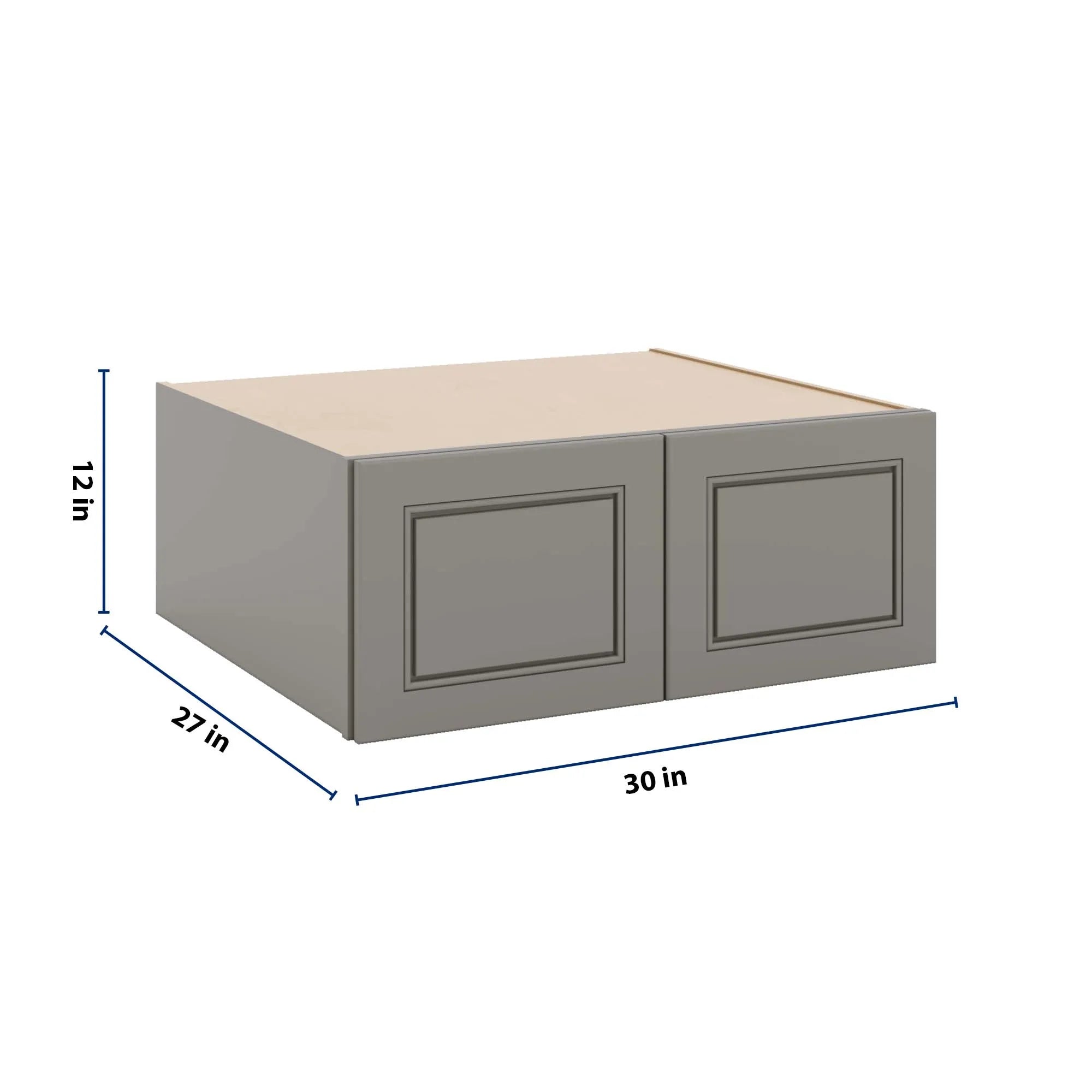 J&K Greige K3 Refrigerator Wall Cabinet - 30" W x 12" H x 27" D
