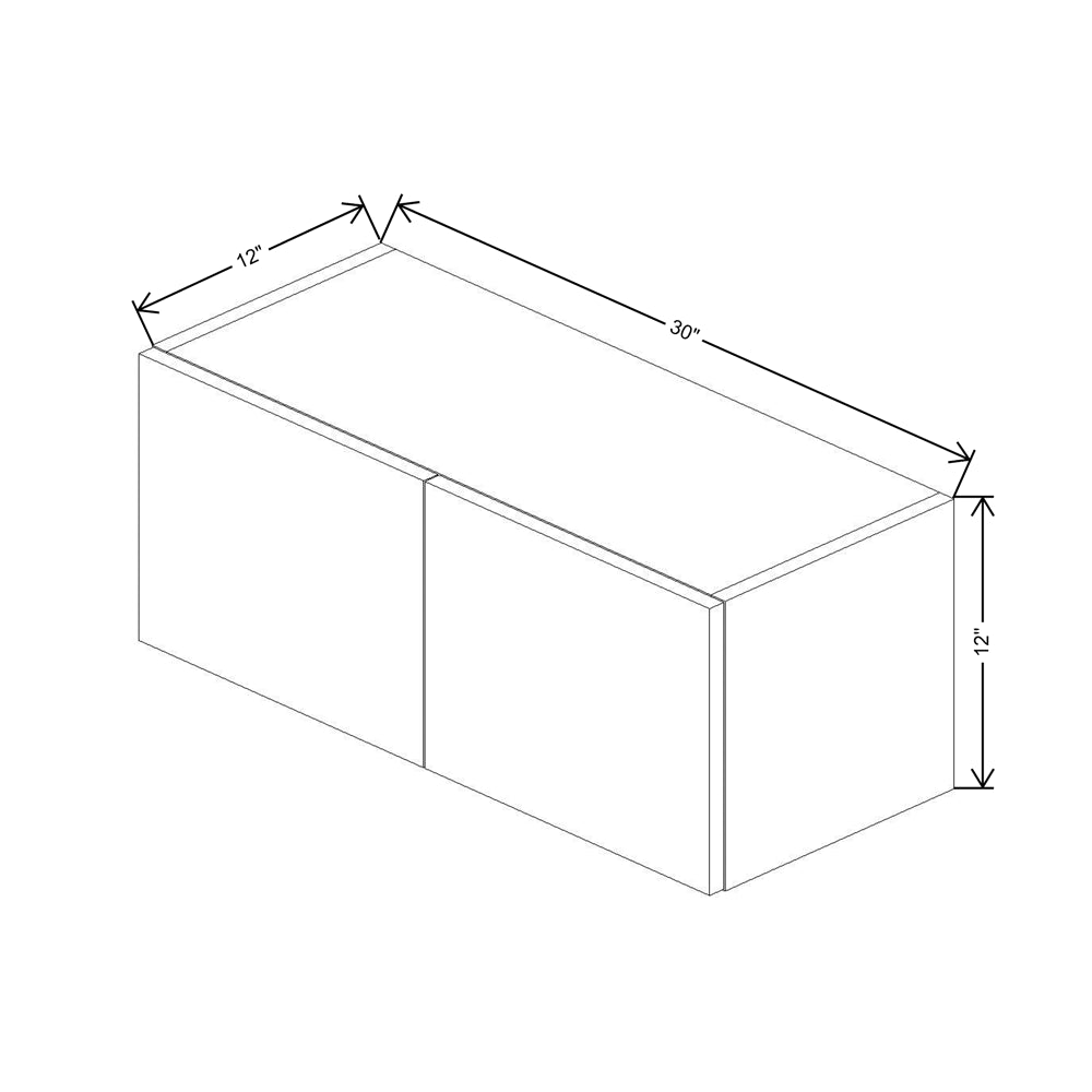 CNC Concord Elegant Smoky Grey 30" W X 12" H Double Door Wall Cabinet