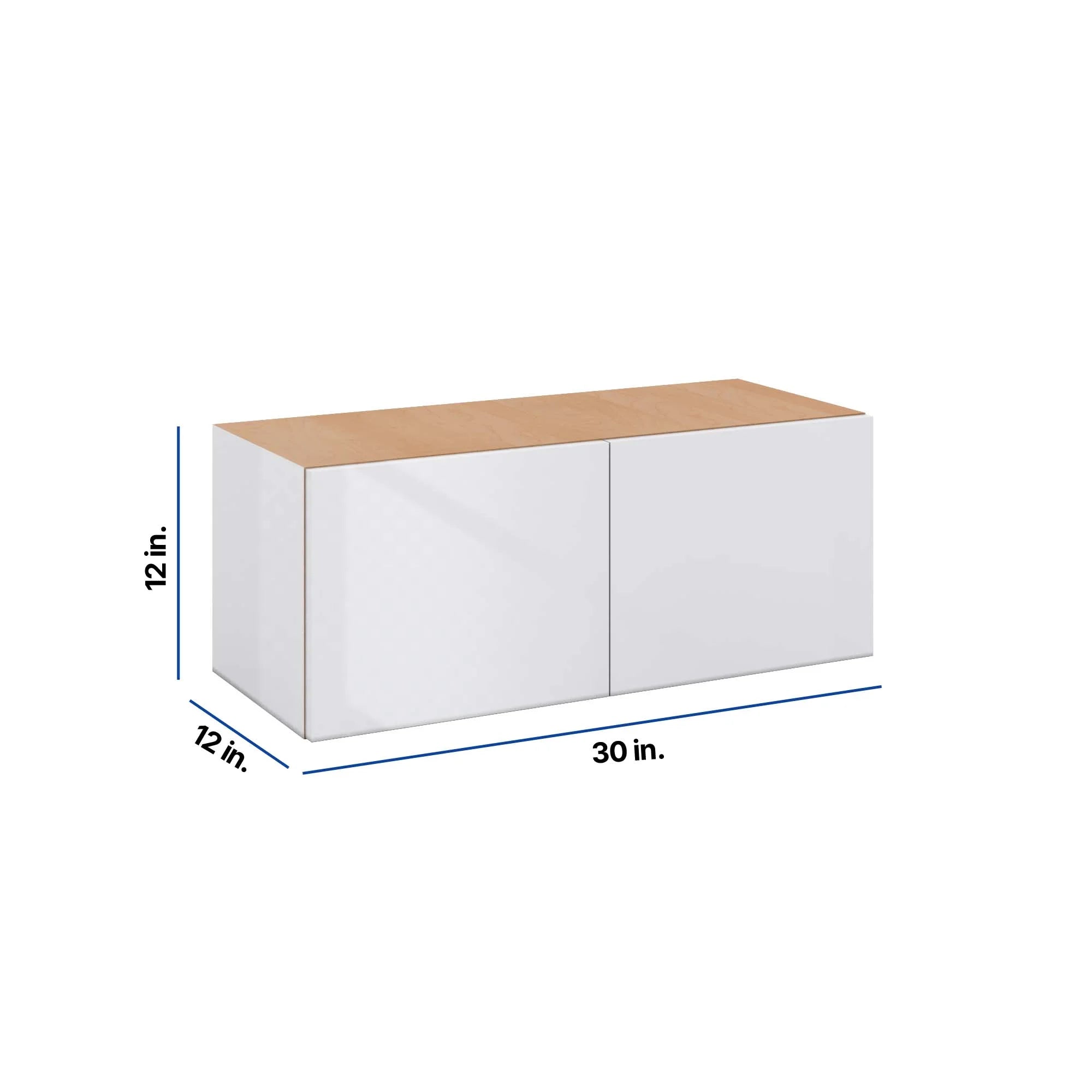 Modernform Cabinet Gloss White 30" W X 12" H X 12" D Double Door Wall Cabinet