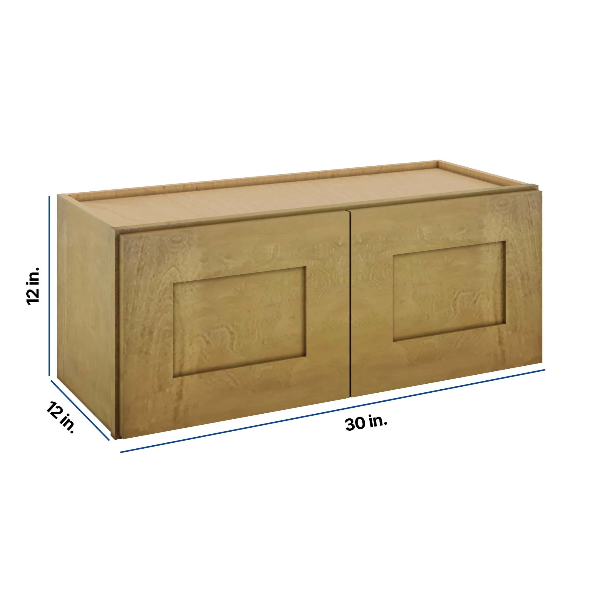 Modernform Cabinet Natural Shaker 30" W X 12" H X 12" D Double Door Wall Cabinet