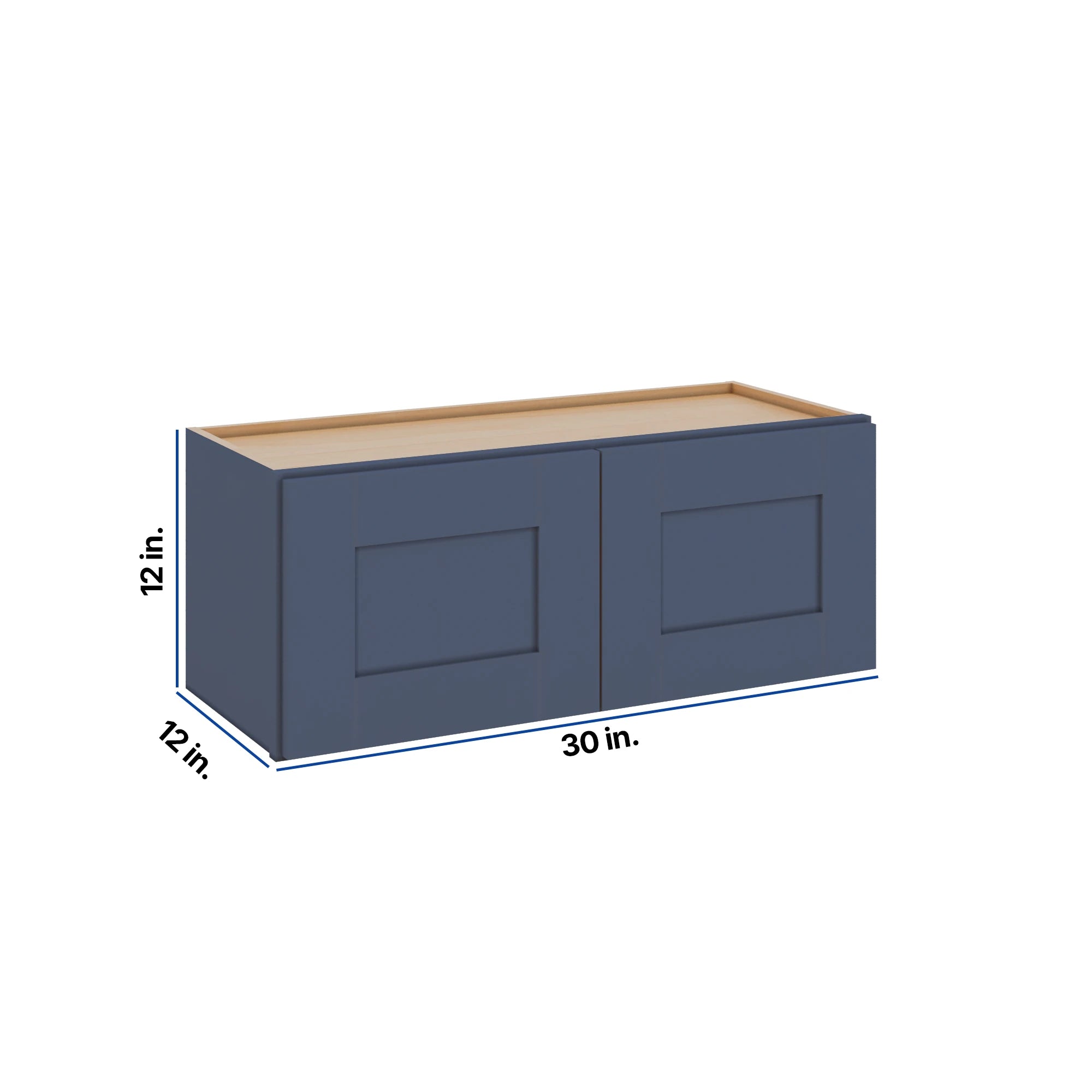 Modernform Cabinet Signature Blue 30" W X 12" H X 12" D Double Door Wall Cabinet