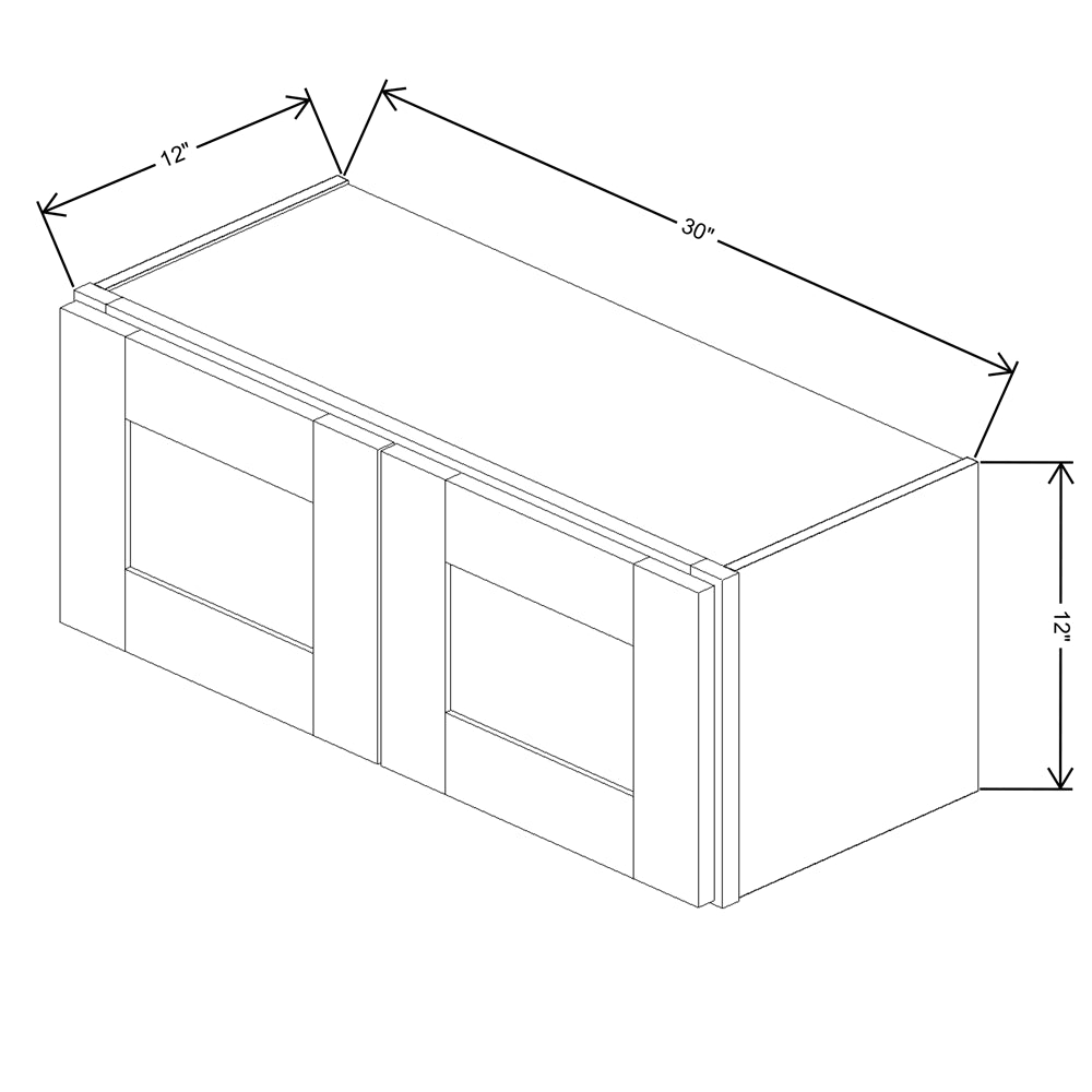 Fabuwood Allure Fusion Oyster Wall 30"W x 12"H Shaker Cabinet