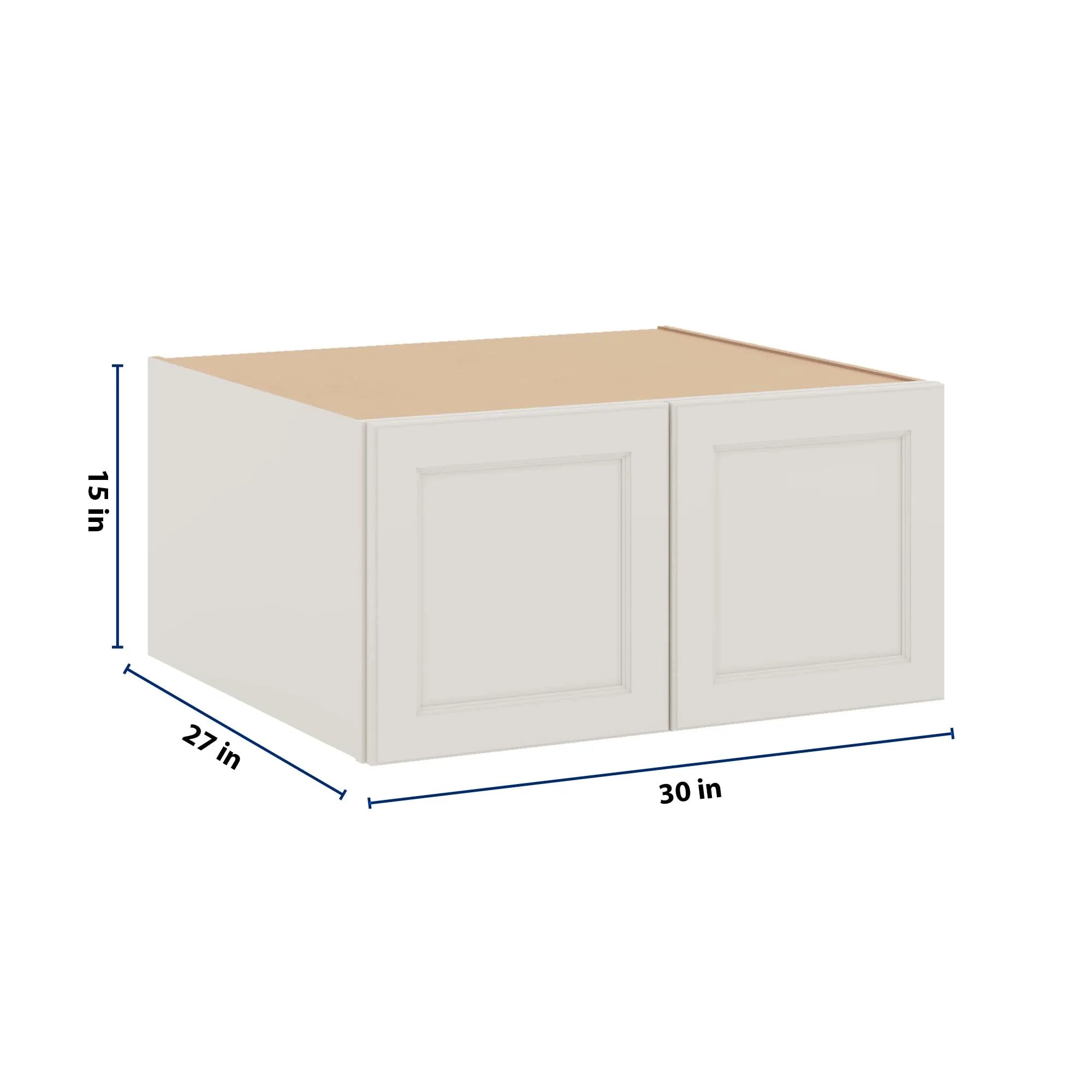 J&K Dove E1 Refrigerator Wall Cabinet - 30" W x 15" H x 27" D
