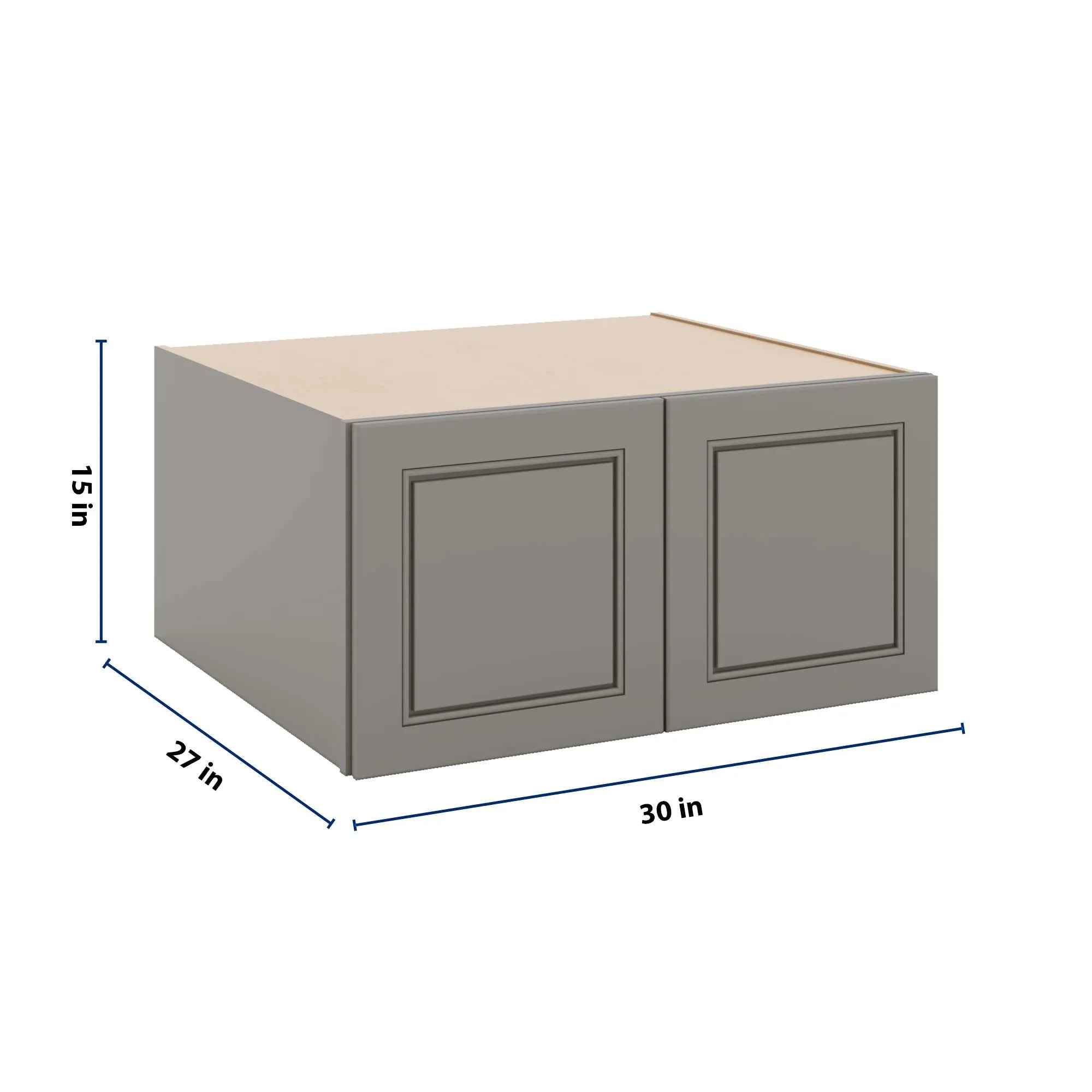 J&K Greige K3 Refrigerator Wall Cabinet - 30" W x 15" H x 27" D