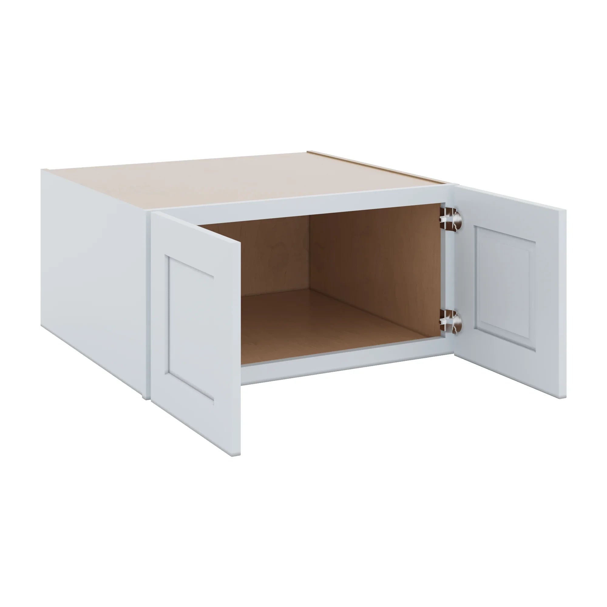 J&K White Shaker S8 Refrigerator Wall Cabinet 30" W x 15" H x 27" D