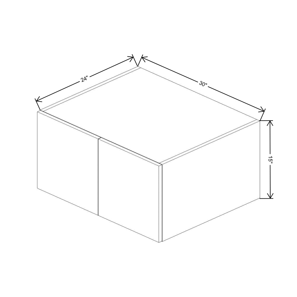 CNC Luxor White 30" W X 15" H X 24" D Double Door Wall Cabinet
