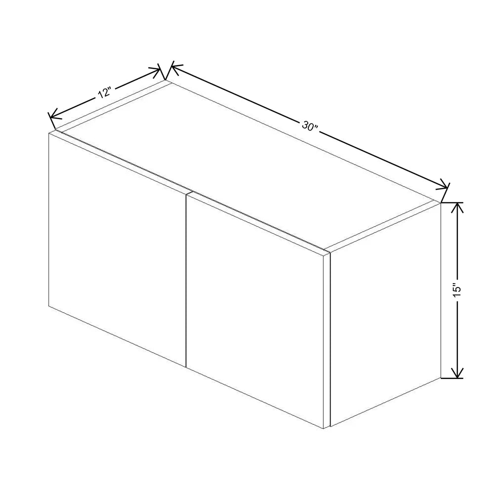 CNC Classic Milano Polar White 30" W X 15" H Double Door Wall Cabinet