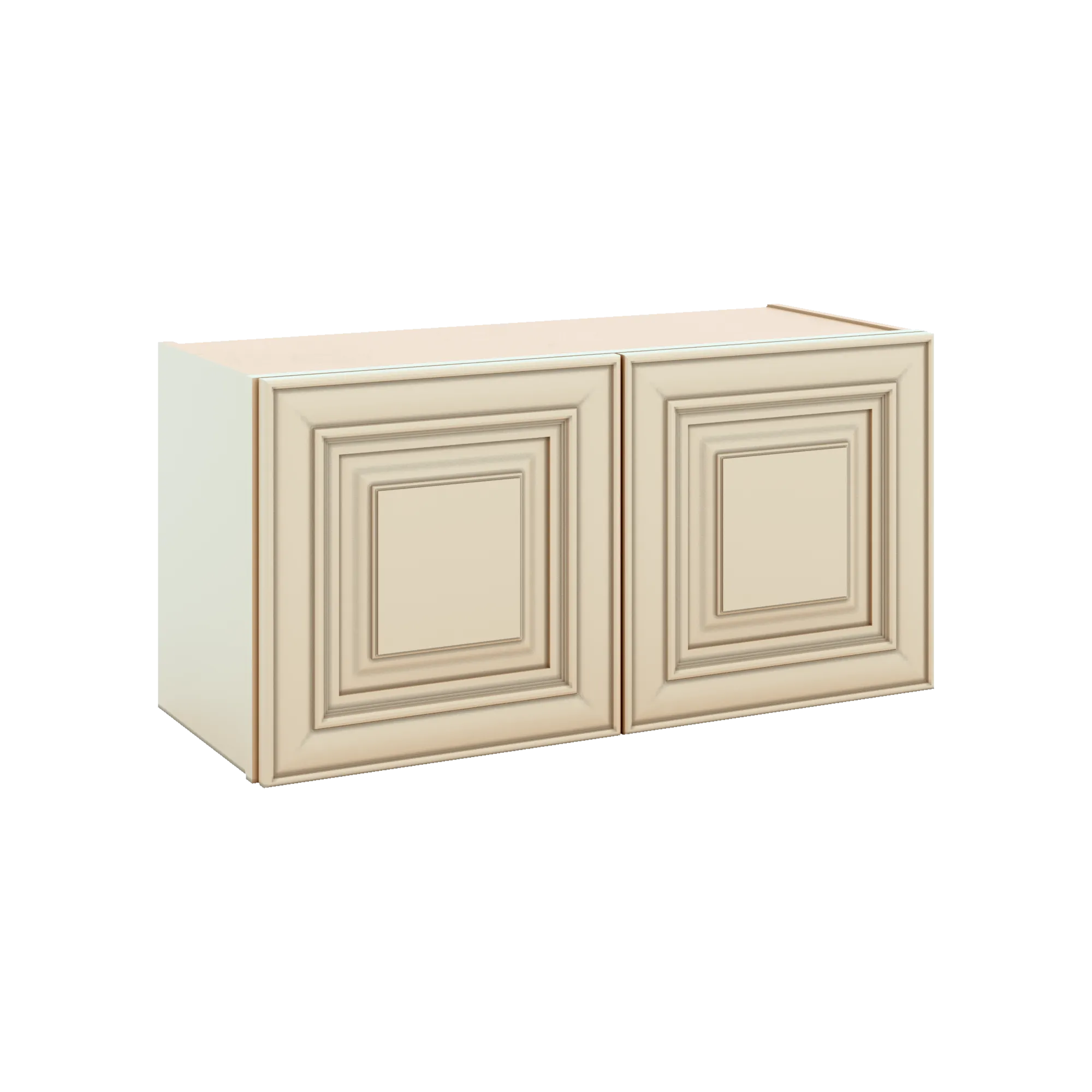 J&K Creme Glazed A7 Double Door Wall Cabinet - 30" W x 15" H