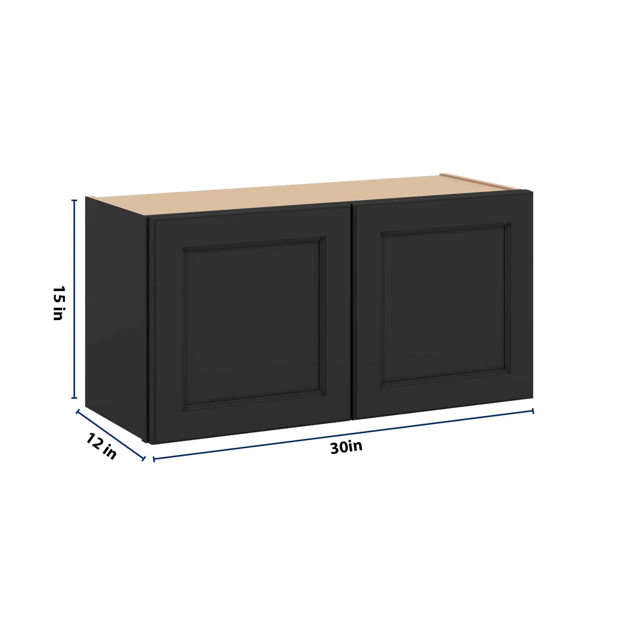 J&K Charcoal E2 Double Door Wall Cabinet - 30" W x 15" H