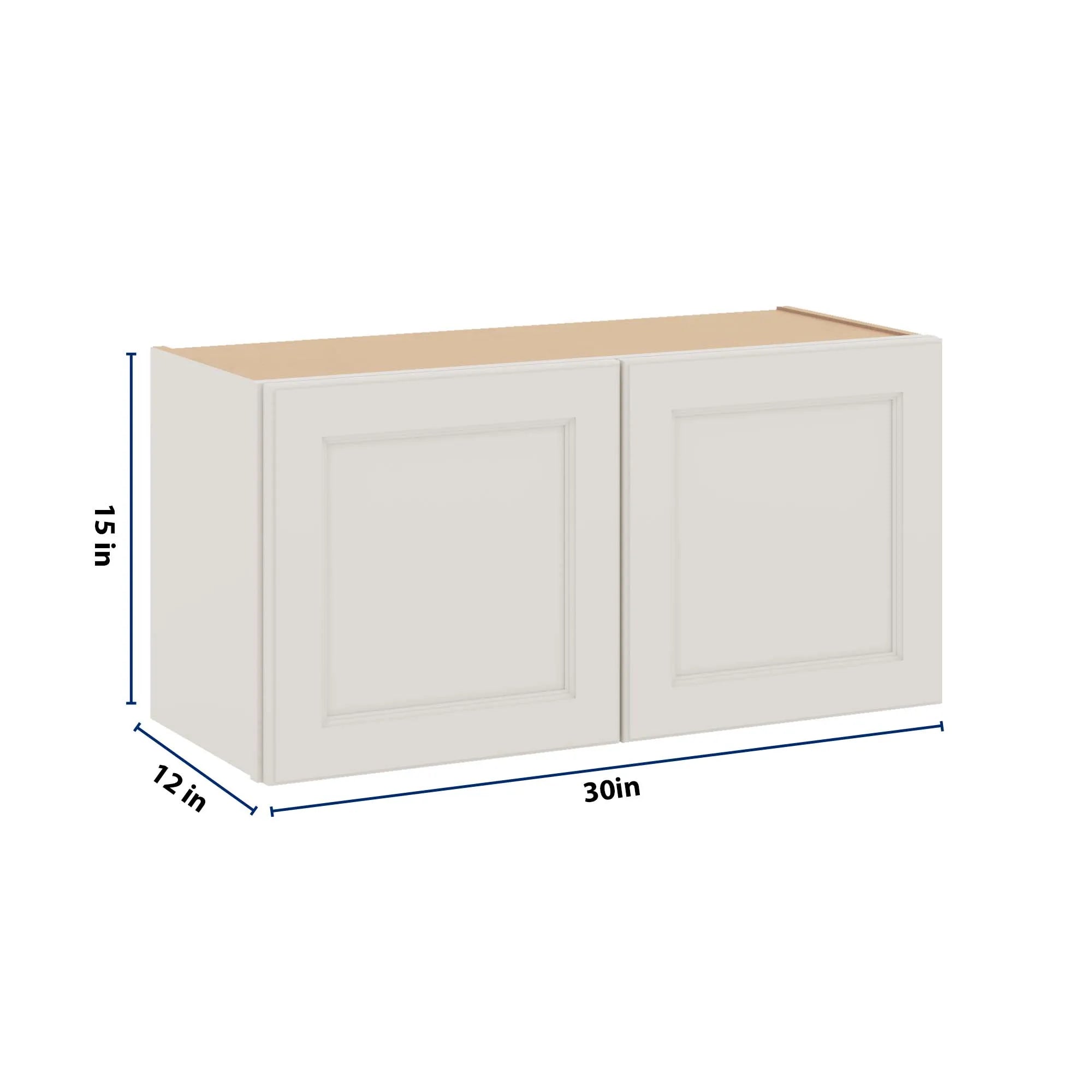 J&K Dove E1 Double Door Wall Cabinet - 30" W x 15" H