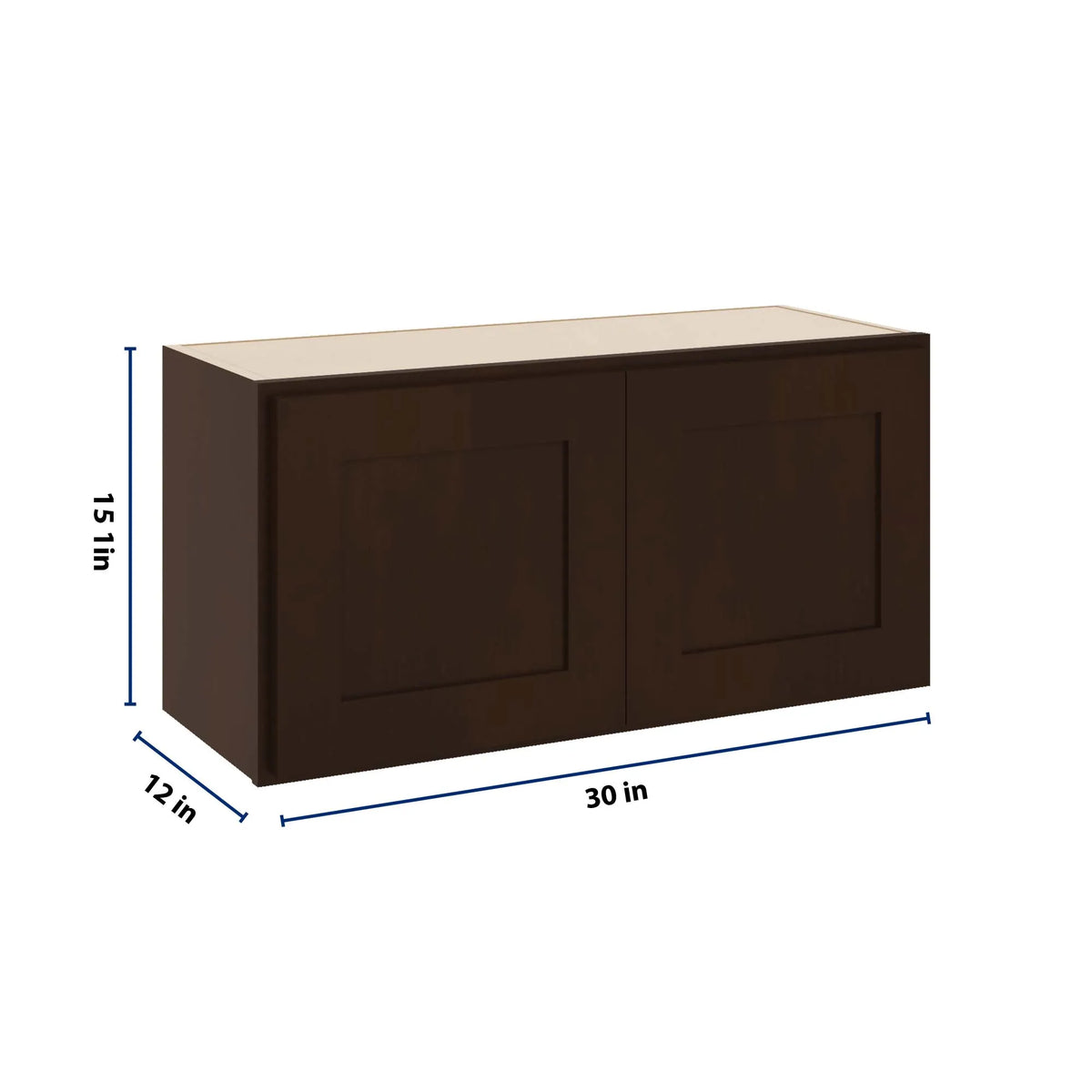 CNC Luxor 5-Piece Espresso 30" W X 15" H Double Door Wall Cabinet