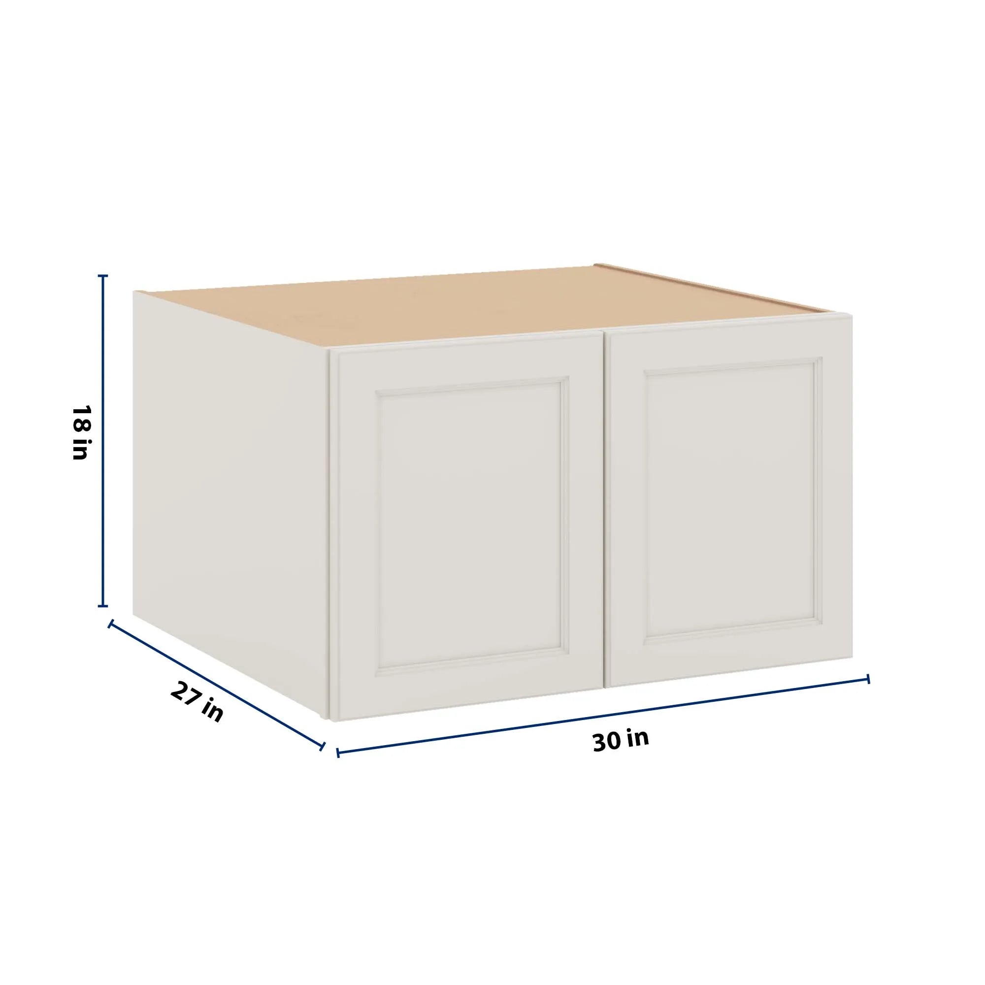 J&K Dove E1 Refrigerator Wall Cabinet - 30" W x 18" H x 27" D
