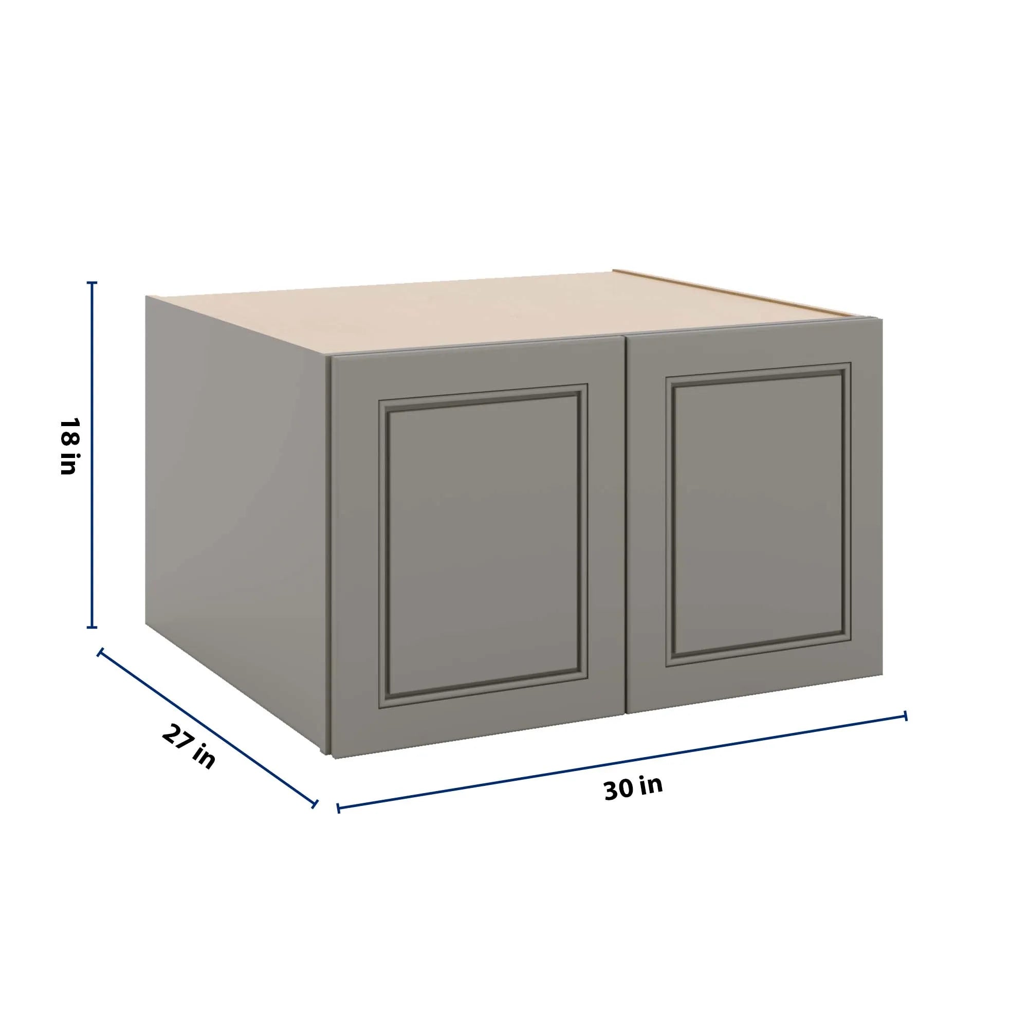 J&K Greige K3 Refrigerator Wall Cabinet - 30" W x 18" H x 27" D