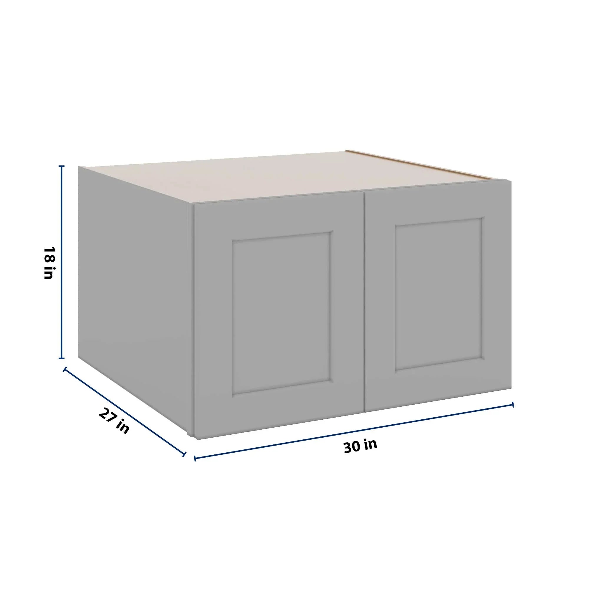 J&K Castle Grey S5 Refrigerator Wall Cabinet - 30" W x 18" H x 27" D
