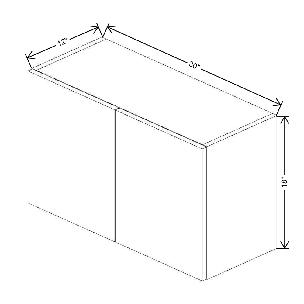 CNC Country Oak Honey 30" W X 18" H Double Door Wall Cabinet