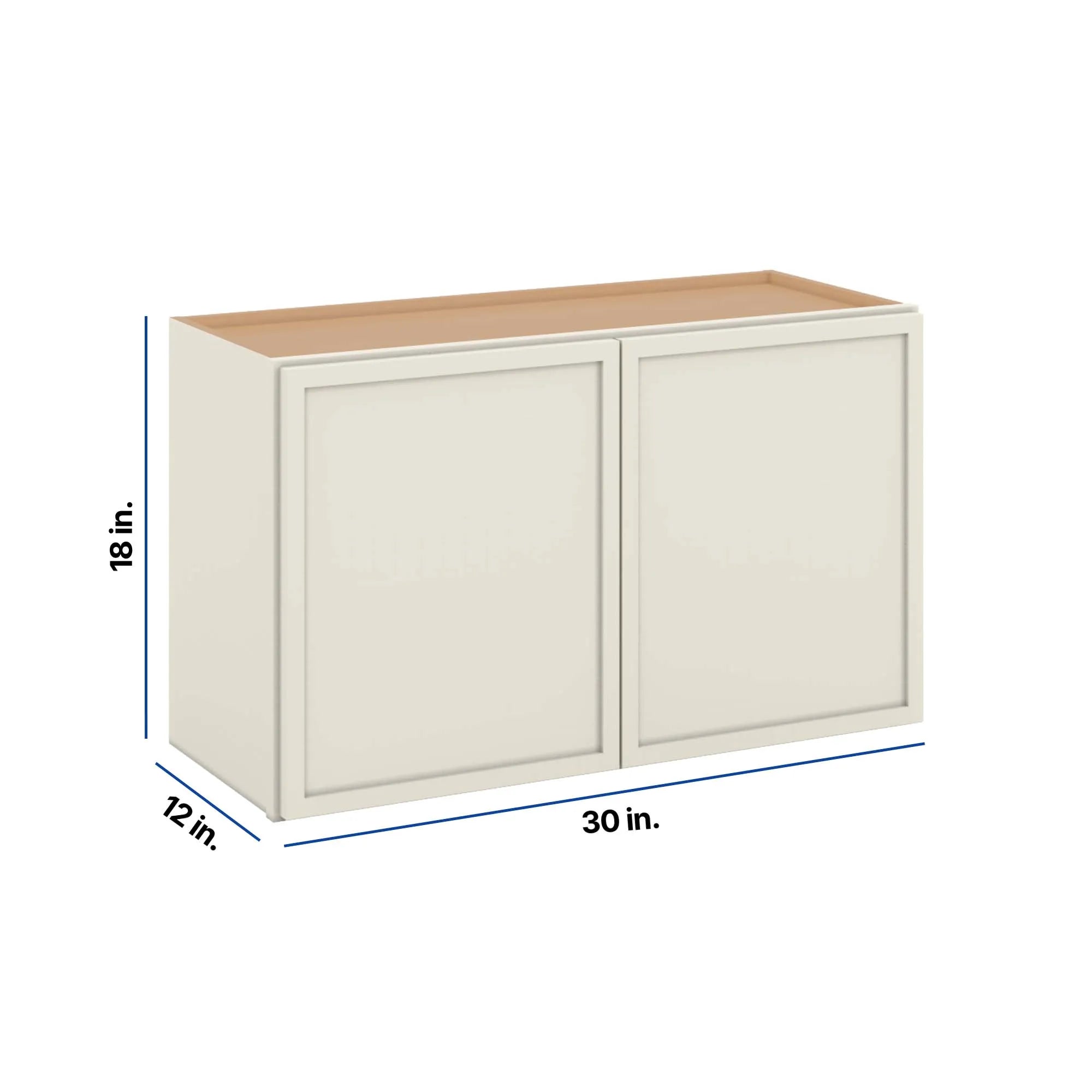 Modernform Cabinet Slim Dove White 30" W X 18" H X 12" D Double Door Wall Cabinet
