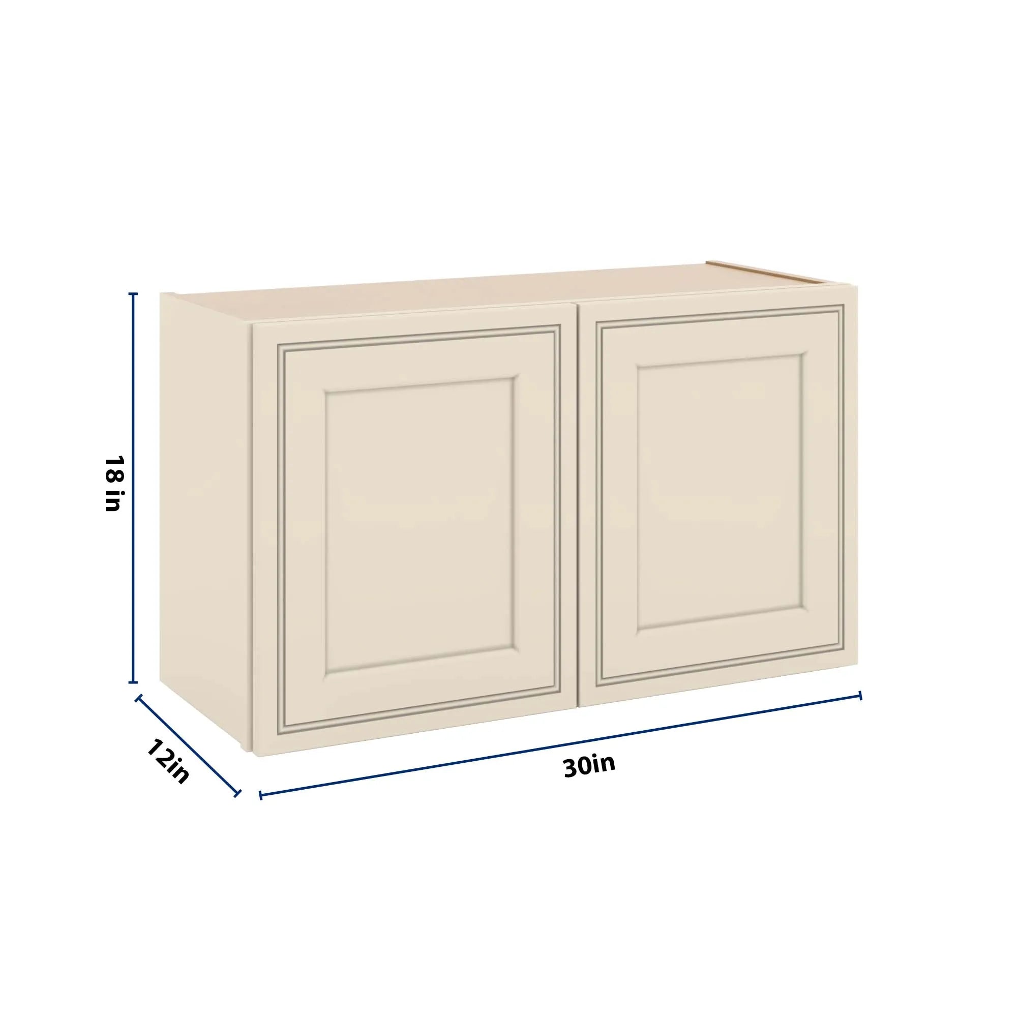 J&K Pearl Glazed H9 Double Door Wall Cabinet - 30" W x 18" H