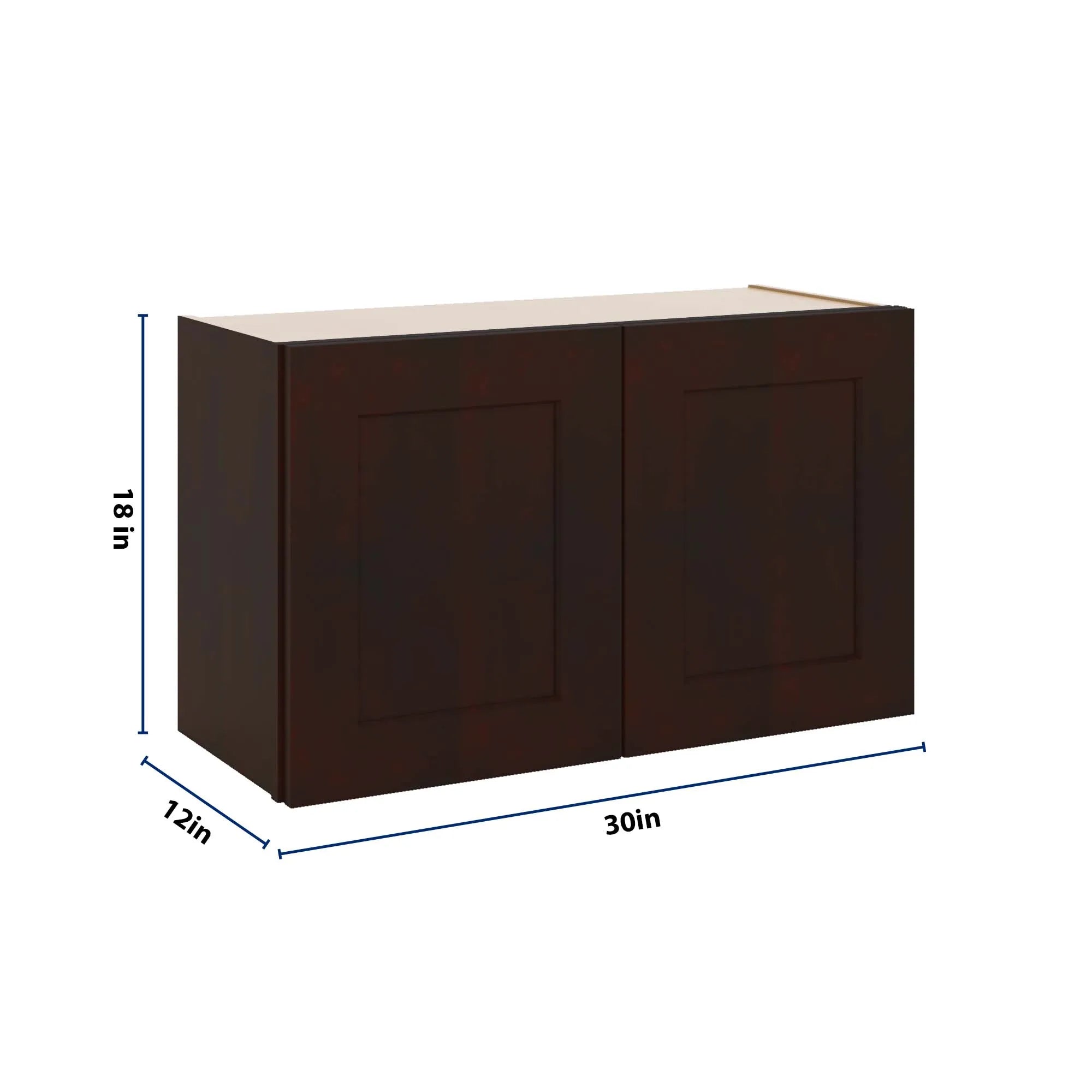 J&K Java Coffee S1 Double Door Wall Cabinet - 30" W x 18" H