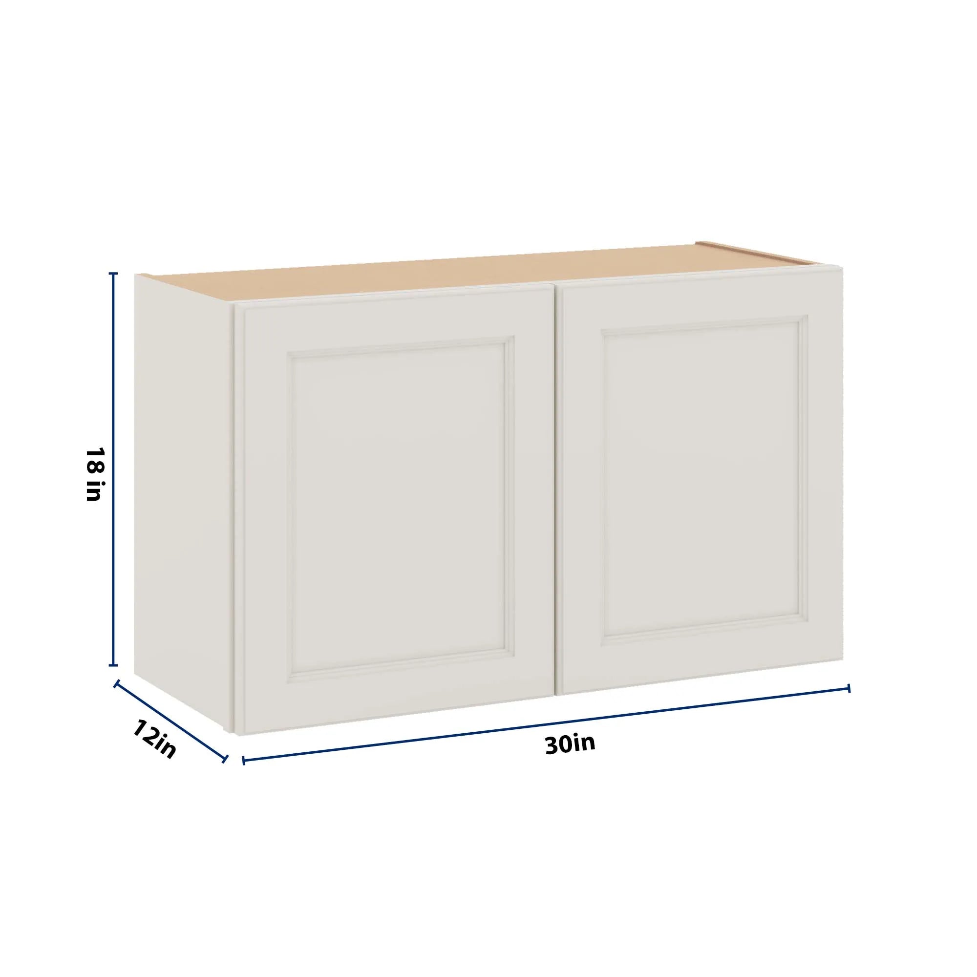 J&K Dove E1 Double Door Wall Cabinet - 30" W x 18" H