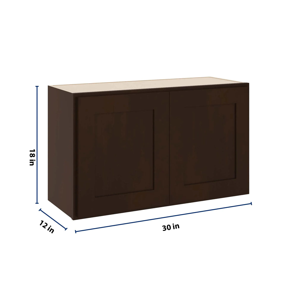 CNC Luxor 5-Piece Espresso 30" W X 18" H Double Door Wall Cabinet