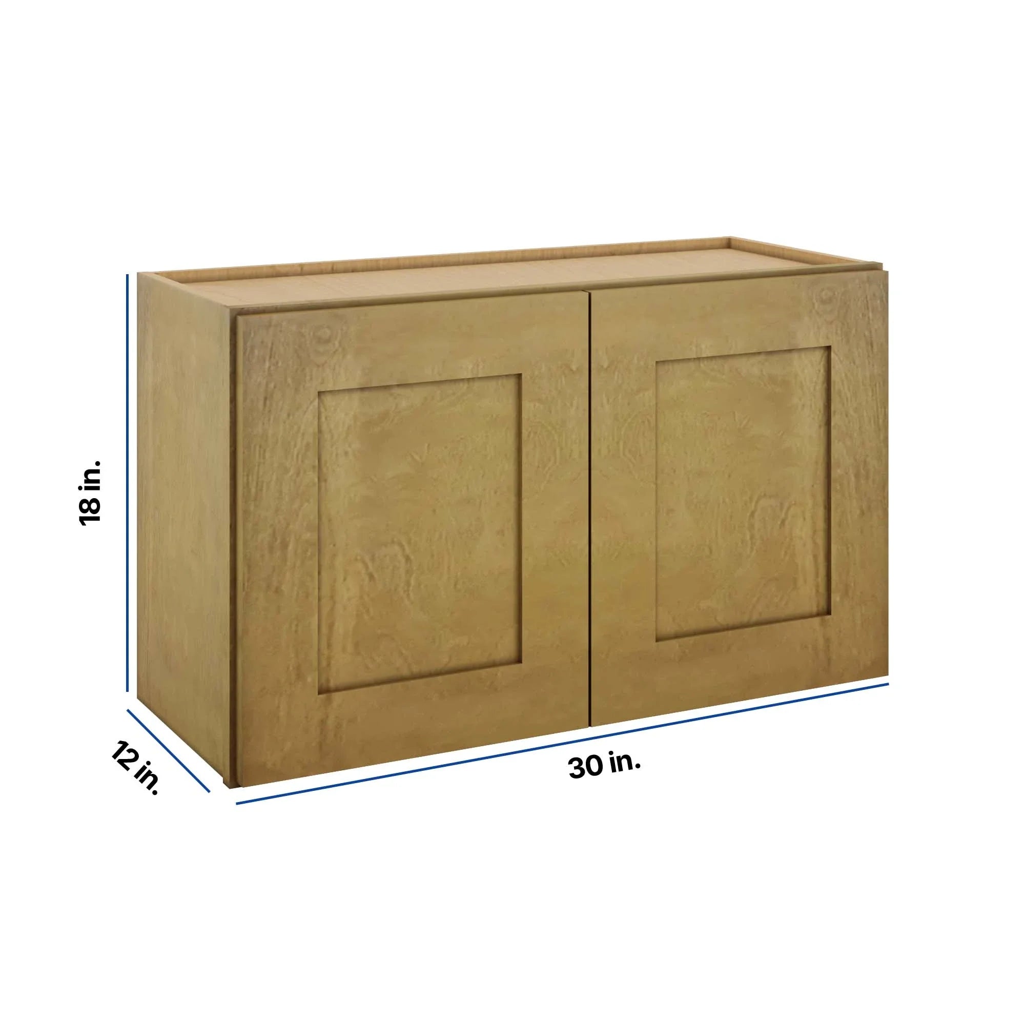 Modernform Cabinet Natural Shaker 30" W X 18" H X 12" D Double Door Wall Cabinet