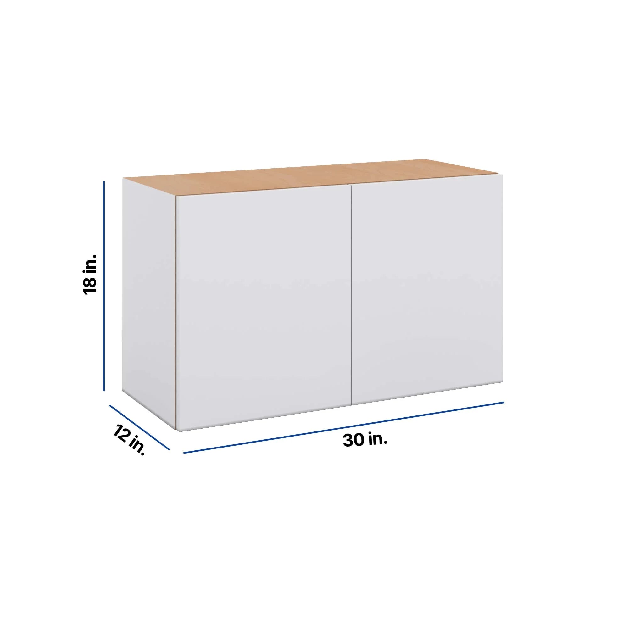 Modernform Cabinet Matte White 30" W X 18" H X 12" D Double Door Wall Cabinet