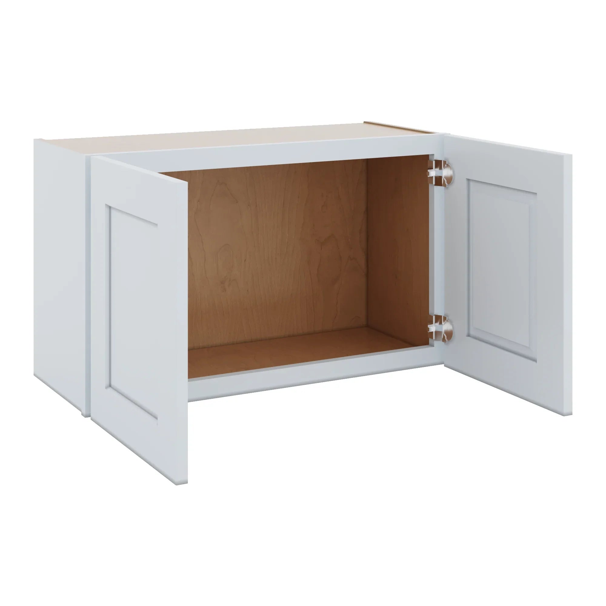 J&K White Shaker S8 Double Door Wall Cabinet 30" W x 18" H