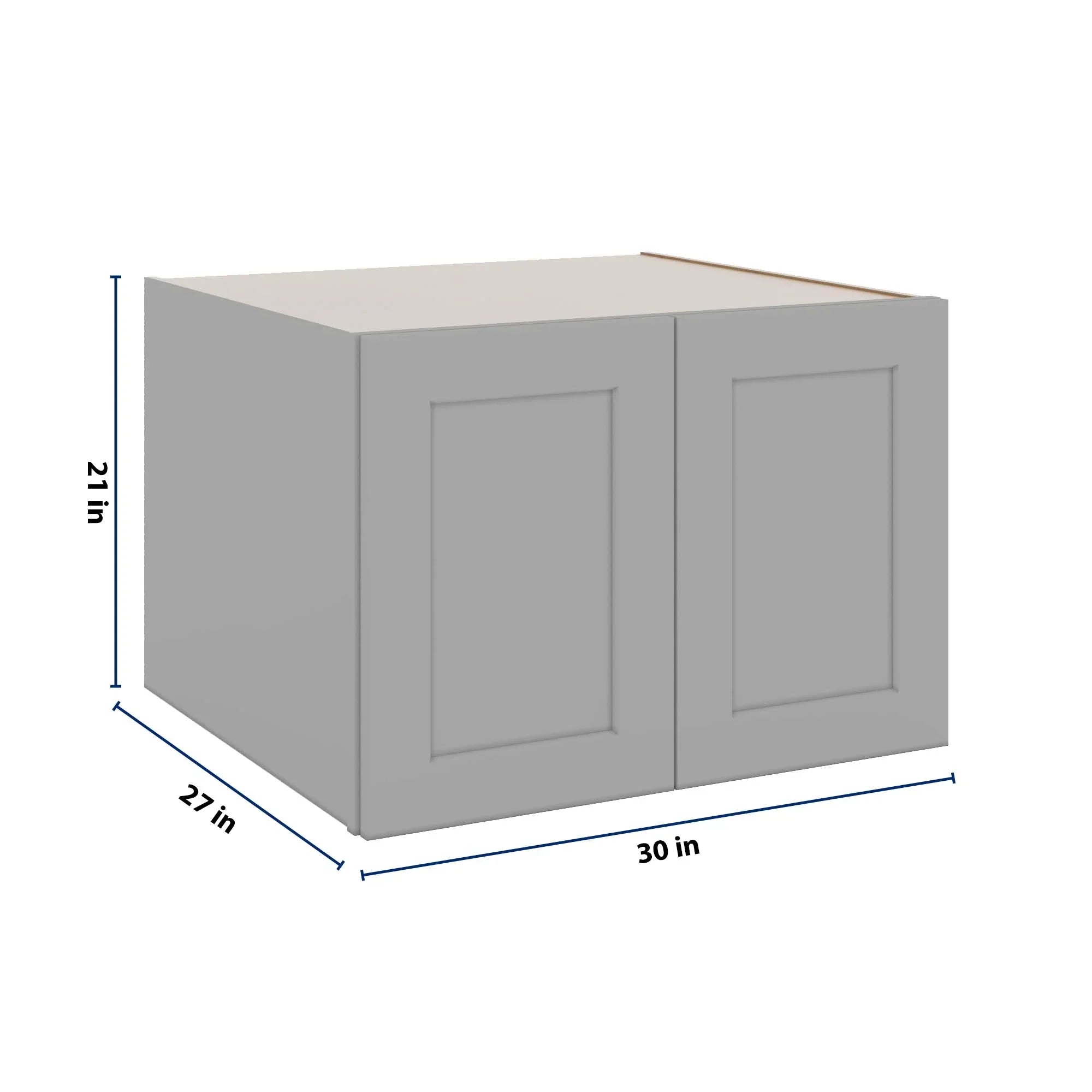 J&K Castle Grey S5 Refrigerator Wall Cabinet - 30" W x 21" H x 27" D