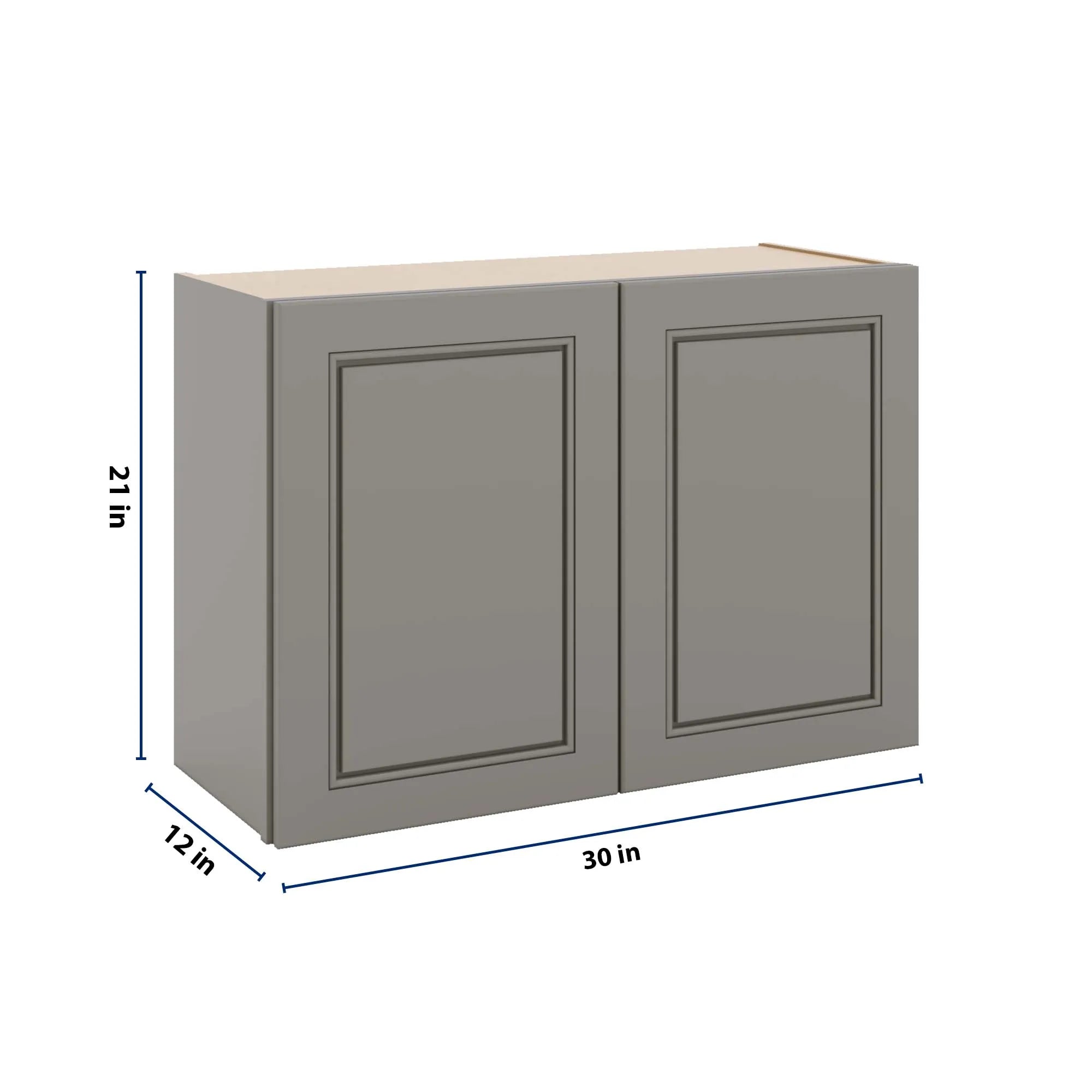 J&K Greige K3 Double Door Wall Cabinet - 30" W x 21" H