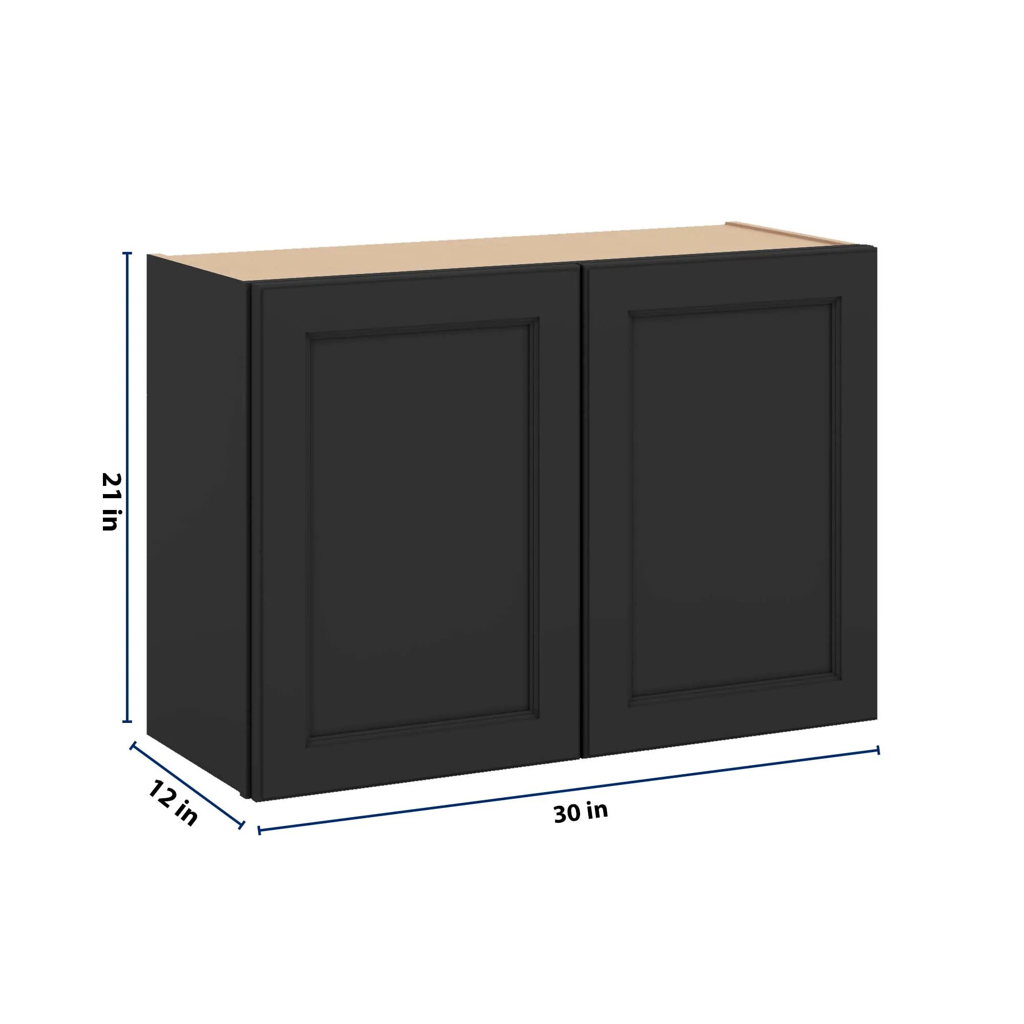 J&K Charcoal E2 Double Door Wall Cabinet - 30" W x 21" H