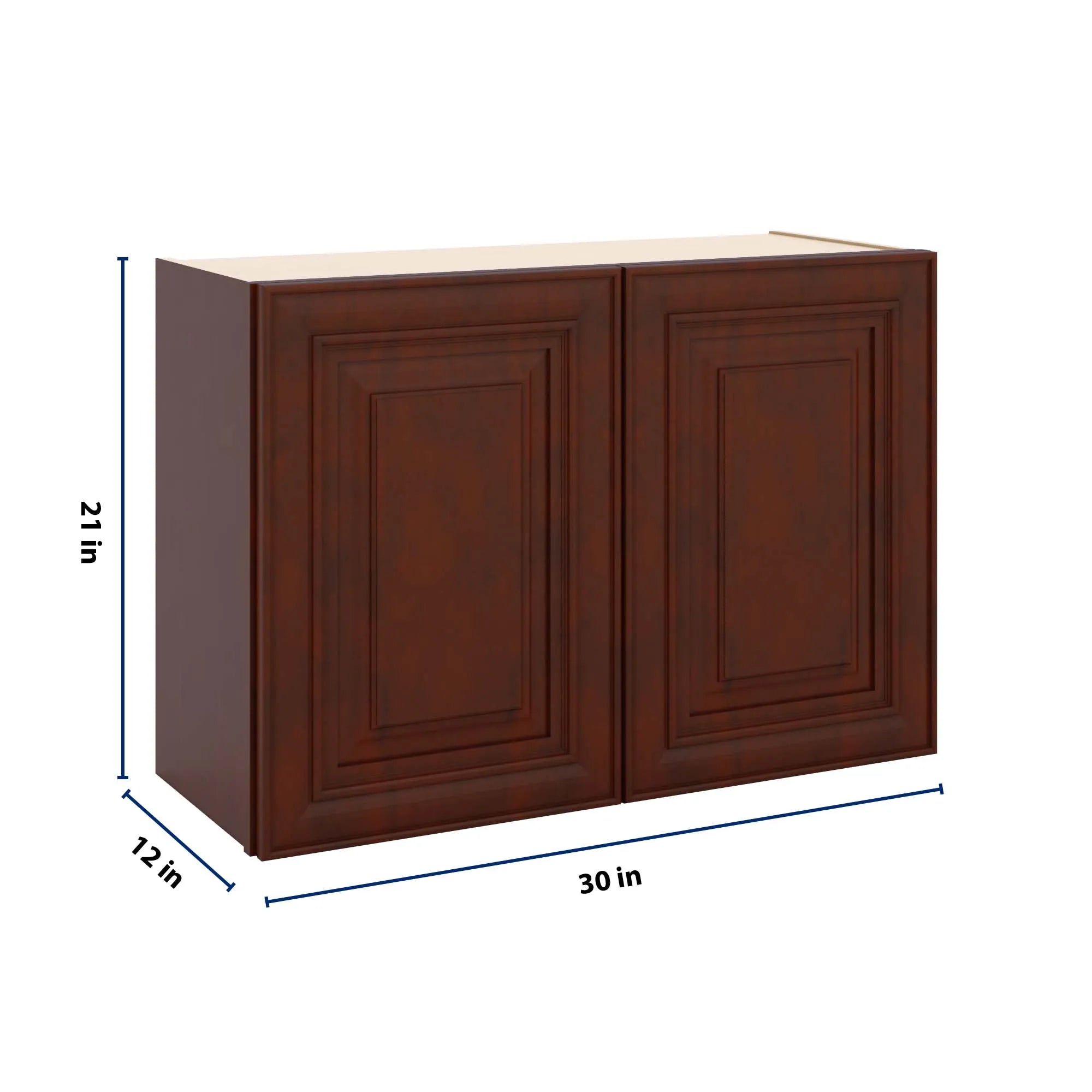 J&K Mahogany J5 Double Door Wall Cabinet - 30" W x 21" H