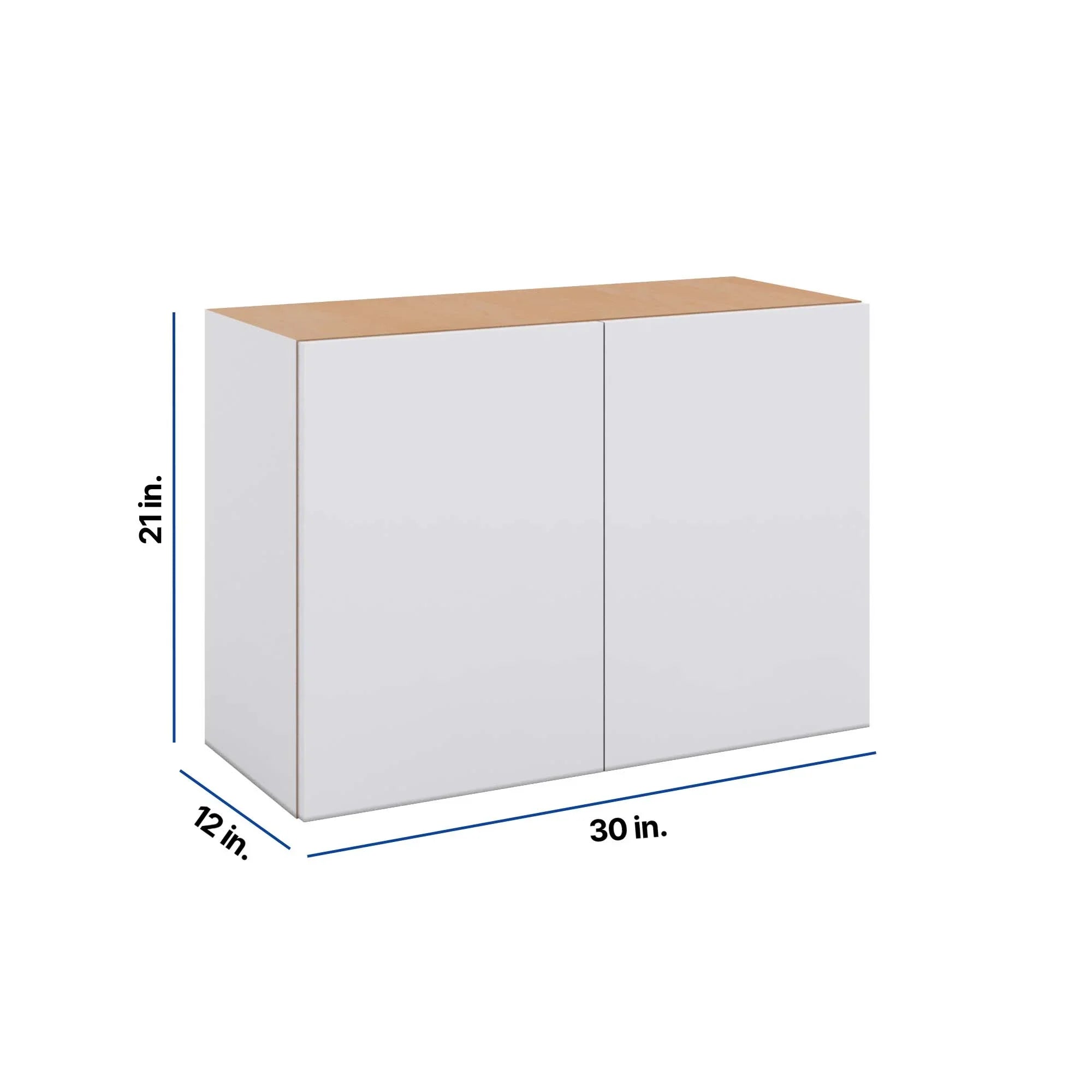 Modernform Cabinet Matte White 30" W X 21" H X 12" D Double Door Wall Cabinet