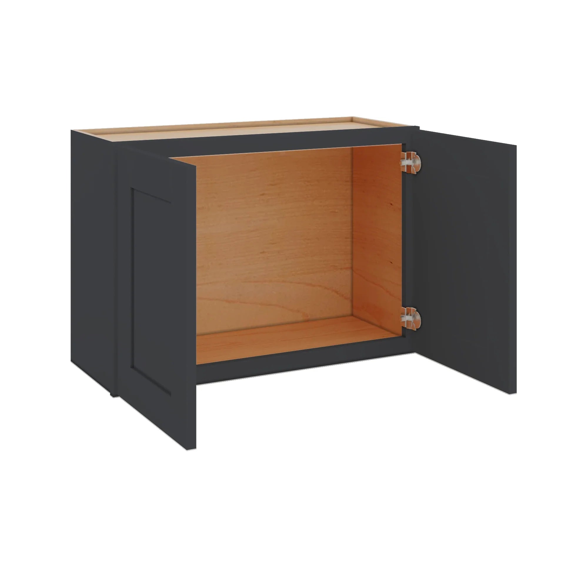 Modernform Cabinet Onyx Black Shaker 30" W X 21" H X 12" D Double Door Wall Cabinet