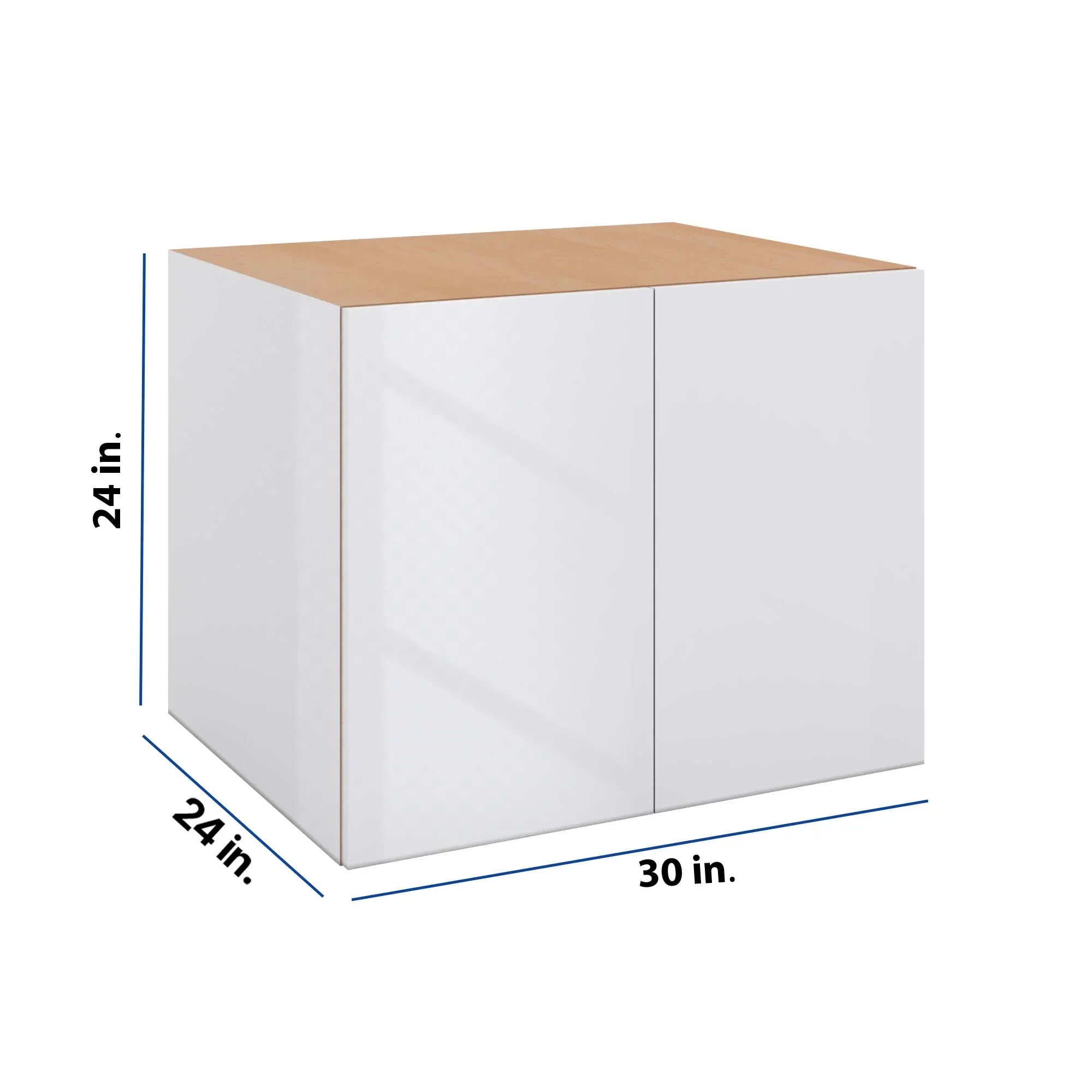 Modernform Cabinet Gloss White 30" W X 24" H X 24" D Double Door Wall Cabinet