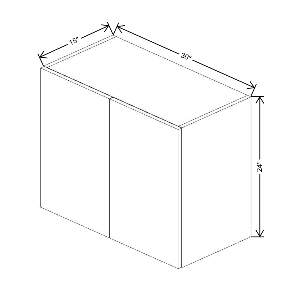 CNC Luxor White 30" W X 24" H X 15" D Double Door Wall Cabinet
