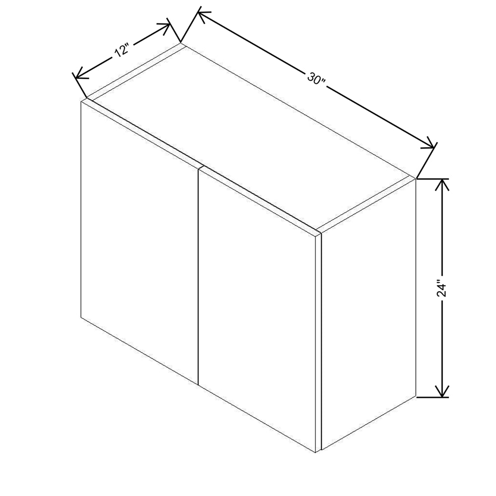 CNC Concord Elegant Stone 30" W X 24" H Double Door Wall Cabinet