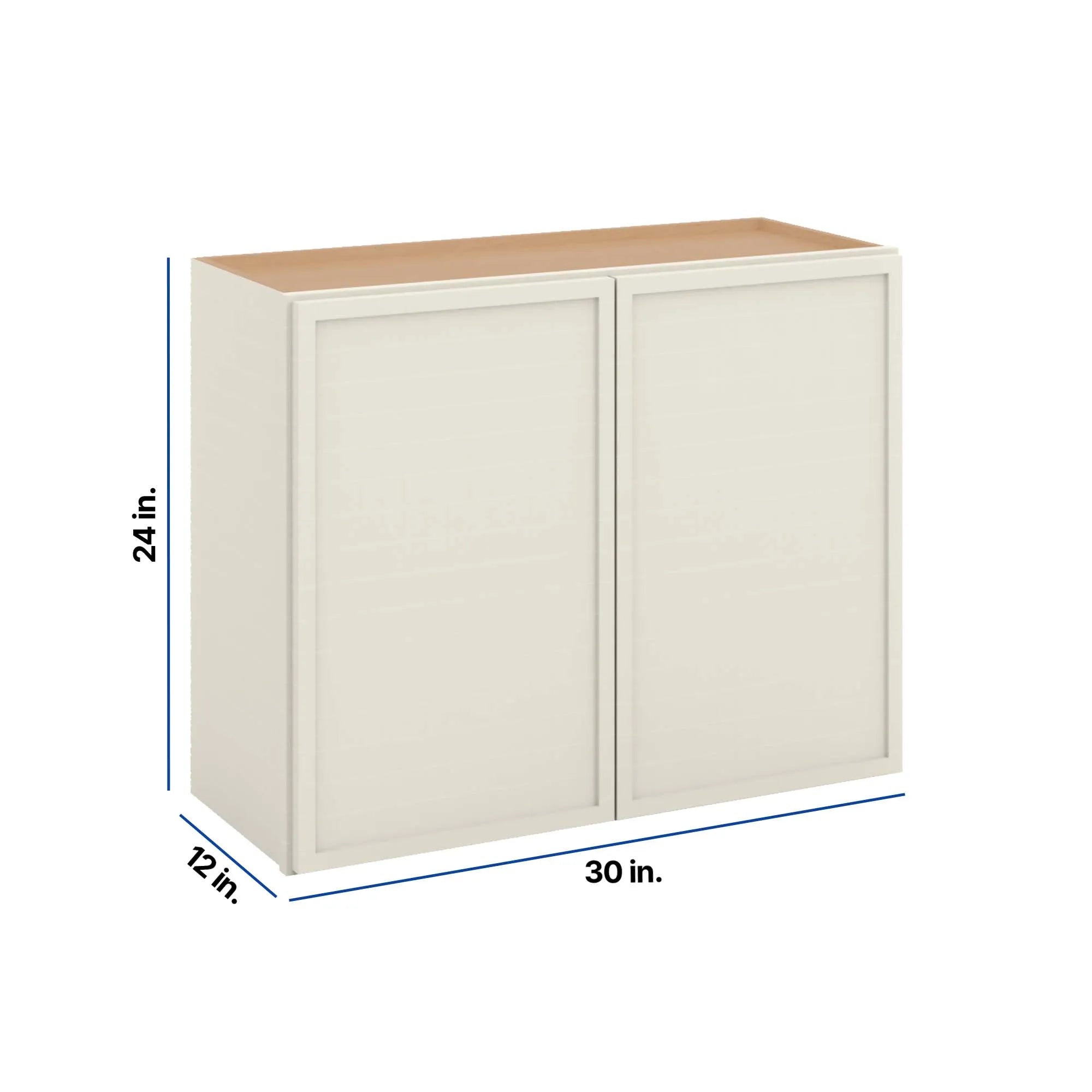 Modernform Cabinet Slim Dove White 30" W X 24" H X 12" D Double Door Wall Cabinet