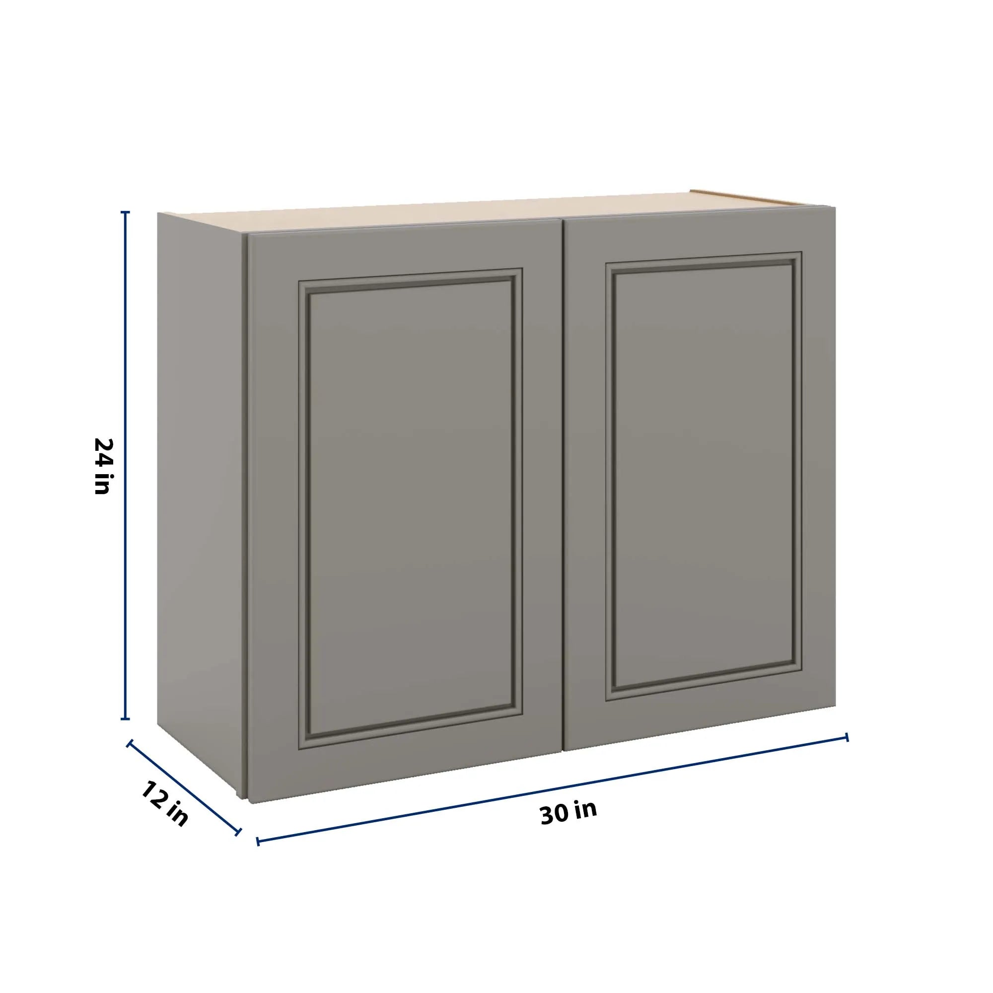 J&K Greige K3 Double Door Wall Cabinet - 30" W x 24" H
