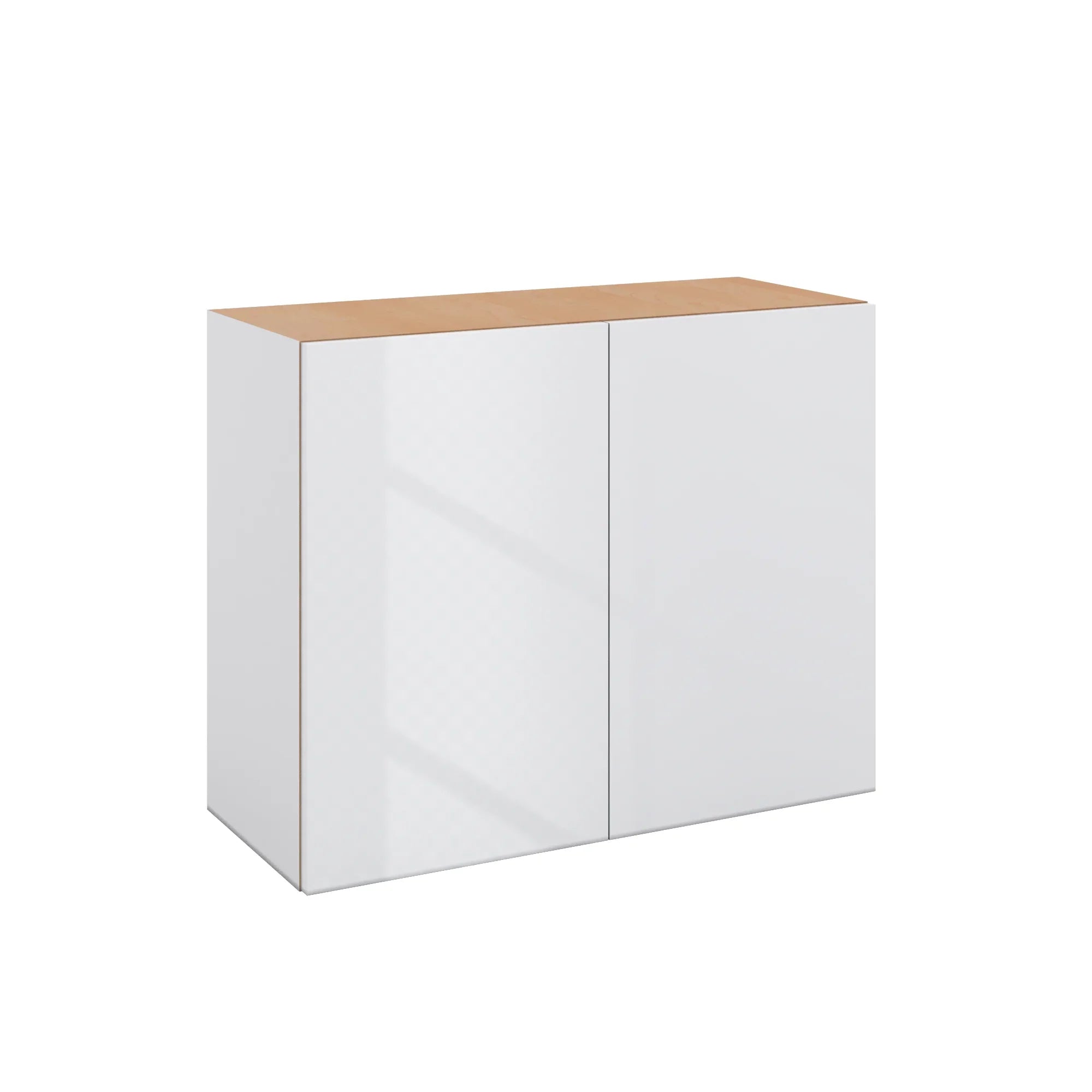 Modernform Cabinet Gloss White 30" W X 24" H X 12" D Double Door Wall Cabinet