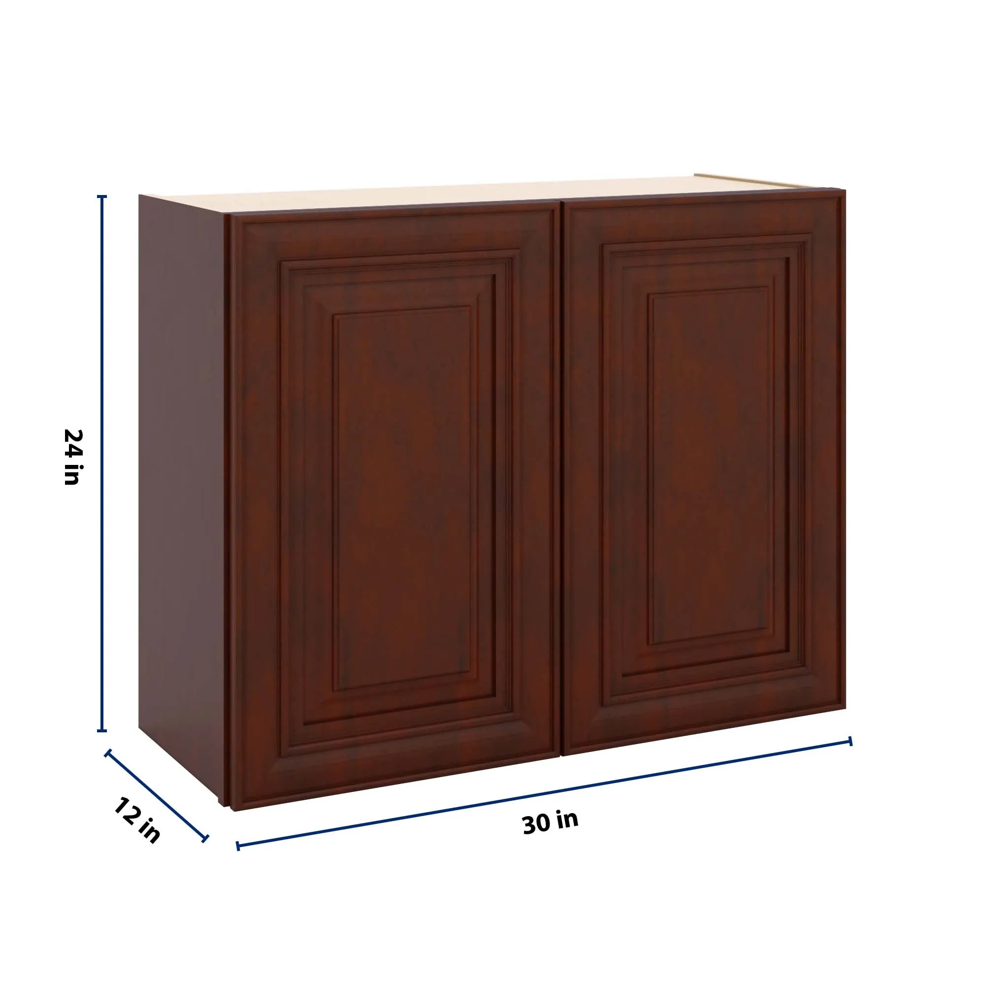 J&K Mahogany J5 Double Door Wall Cabinet - 30" W x 24" H