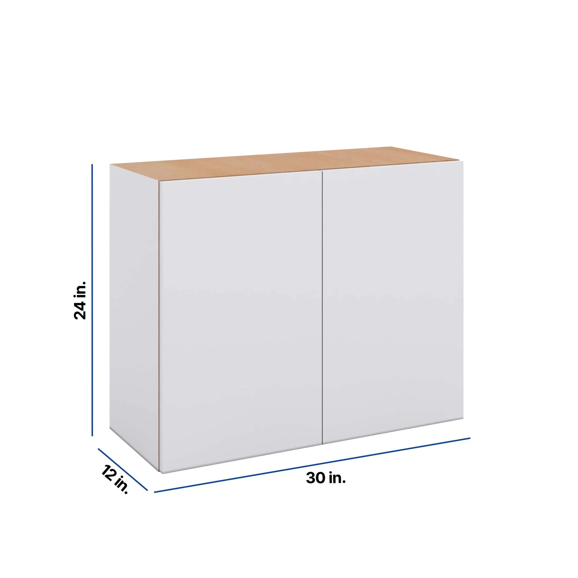 Modernform Cabinet Matte White 30" W X 24" H X 12" D Double Door Wall Cabinet