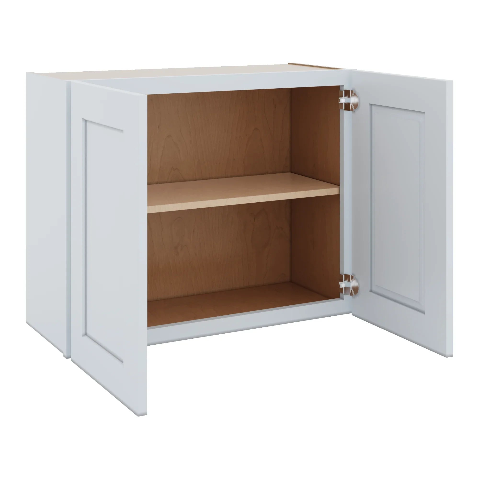J&K White Shaker S8 Double Door Wall Cabinet 30" W x 24" H